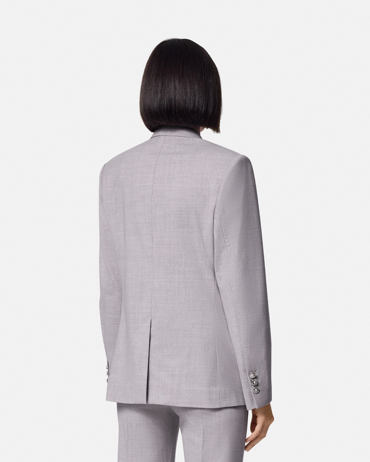 Mélange Slim Masculine Blazer Gray VERSACE AU