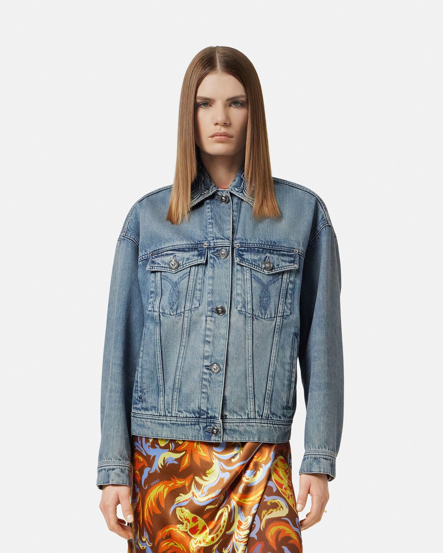 Barocco Denim Trucker Jacket | VERSACE