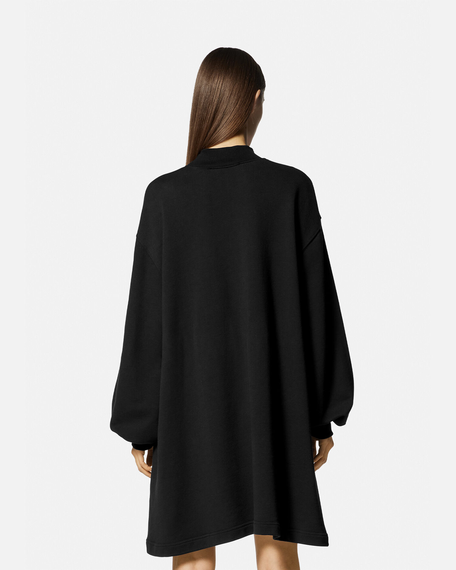 Vestido estilo sudadera con hebilla Baroque Negro Estampado