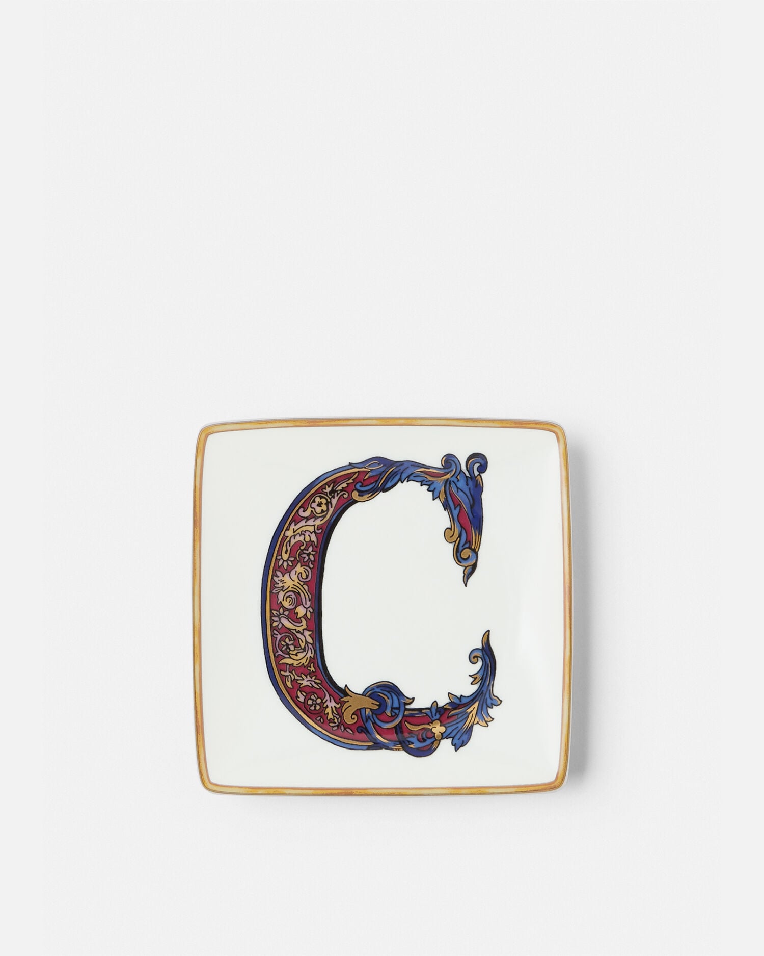 Versace Alphabet C Small Square Plate 12cm Print | VERSACE US