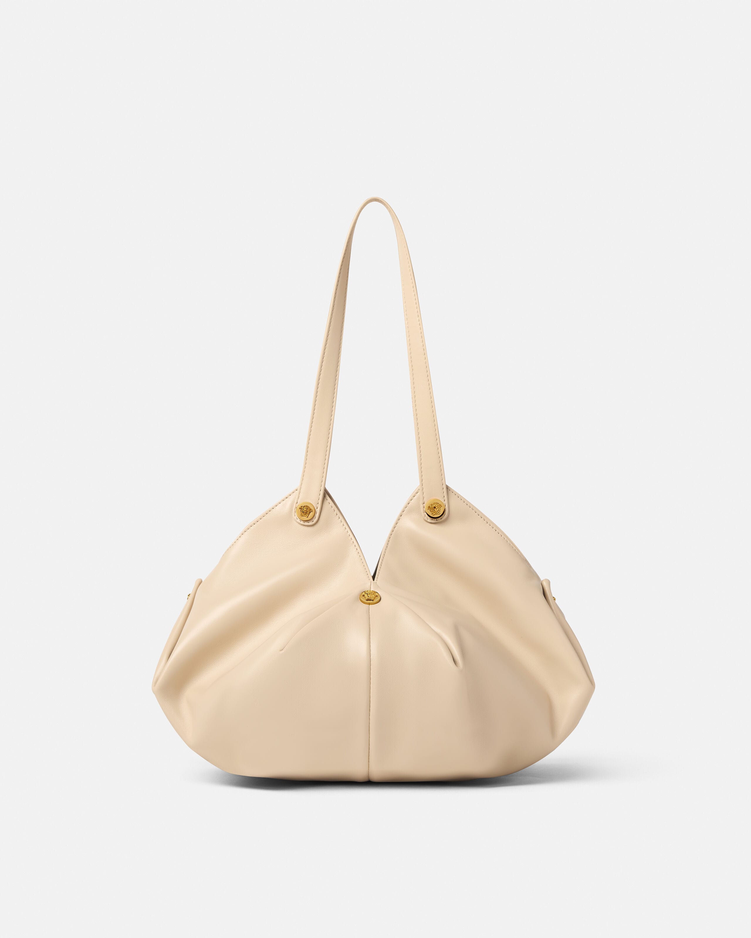Protea Nappa Shoulder Bag Beige | VERSACE US