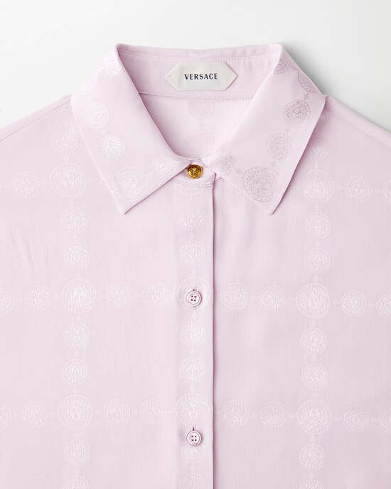 Jacquard Silk Cr&ecirc;pe Satin Shirt Lilac 2