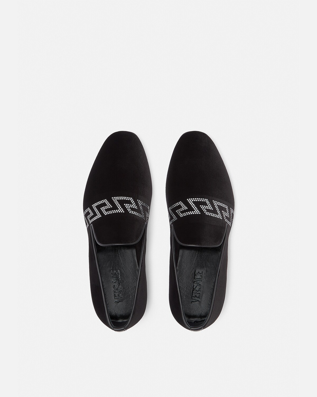 Versace embellished velvet & leather slippers Clearance