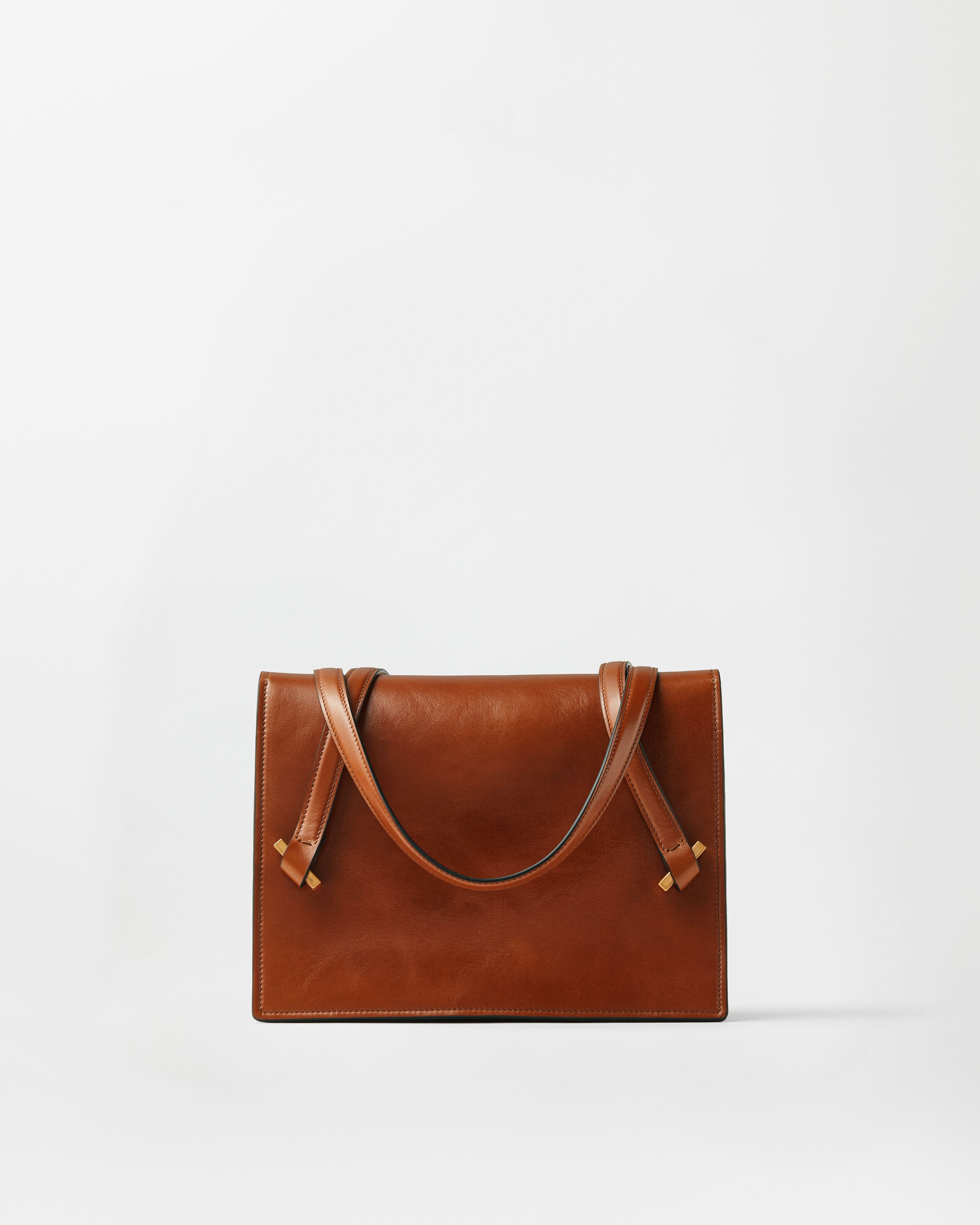 Severine Leather Shoulder Bag Brown | VERSACE US