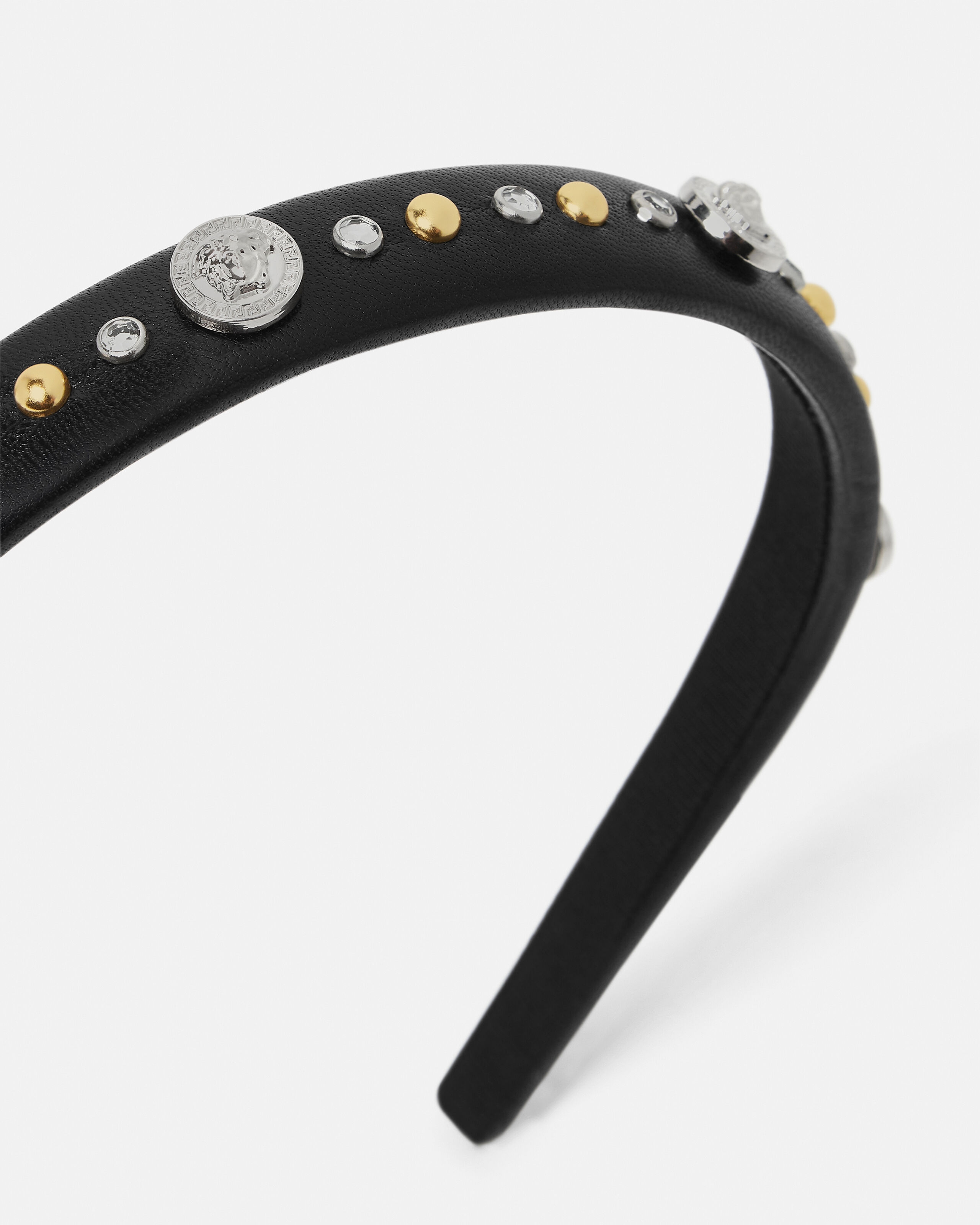 Embellished Leather Headband 