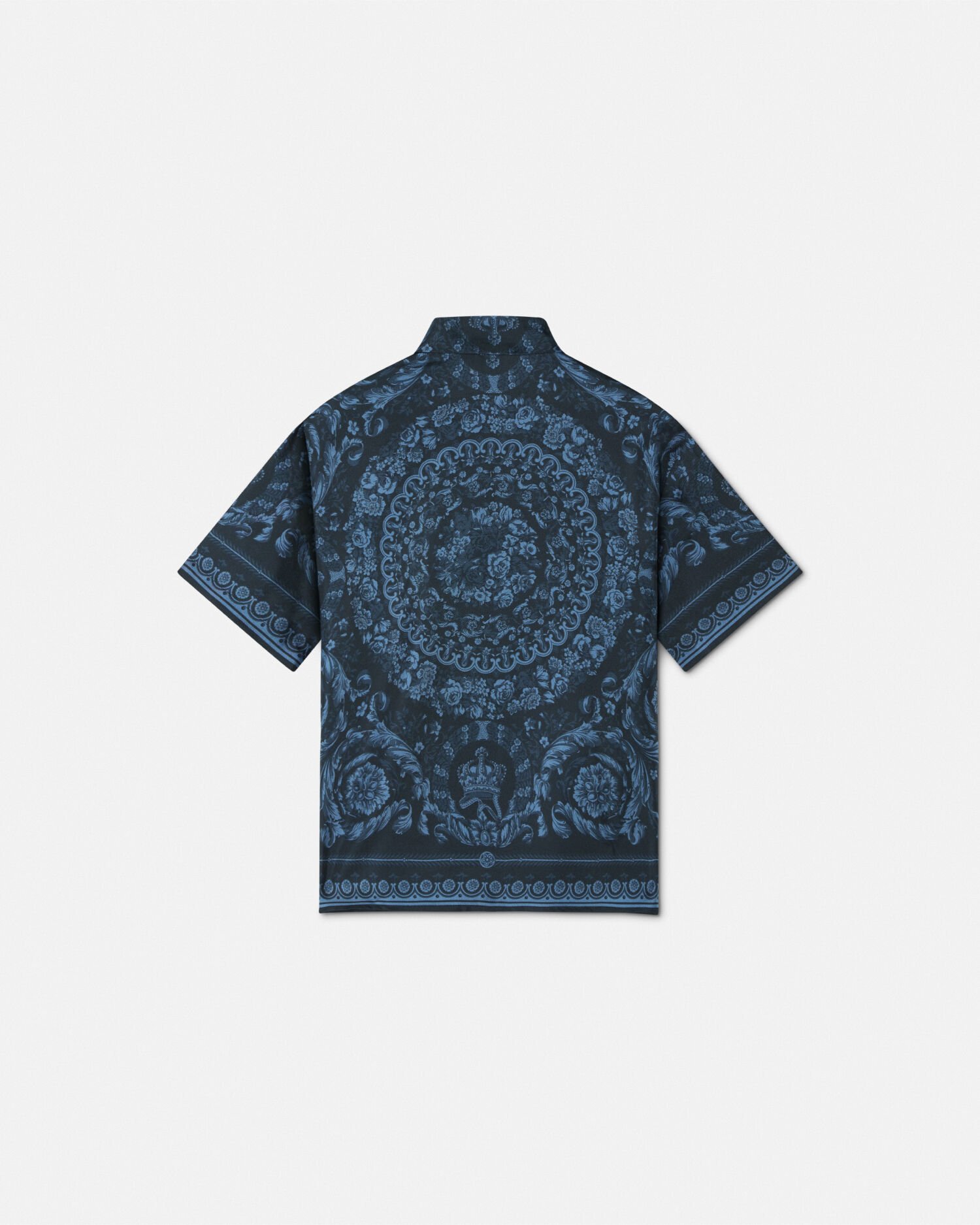 【最新入荷】 Barocco Kids US VERSACE | Blue,Print Shirt Silk トップス