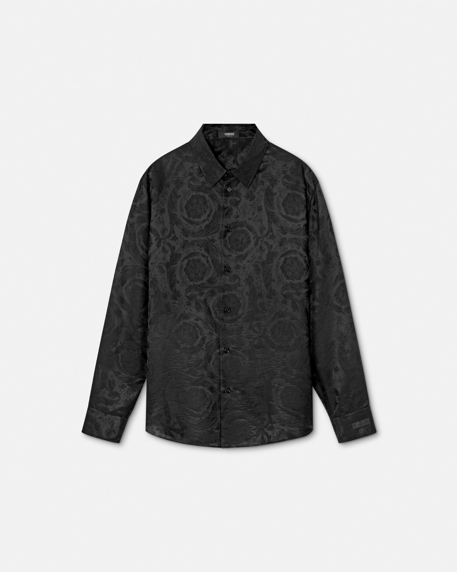 Versace 長袖シャツ Barocco Jacquard Silk-Blend Shirt | VERSACE US