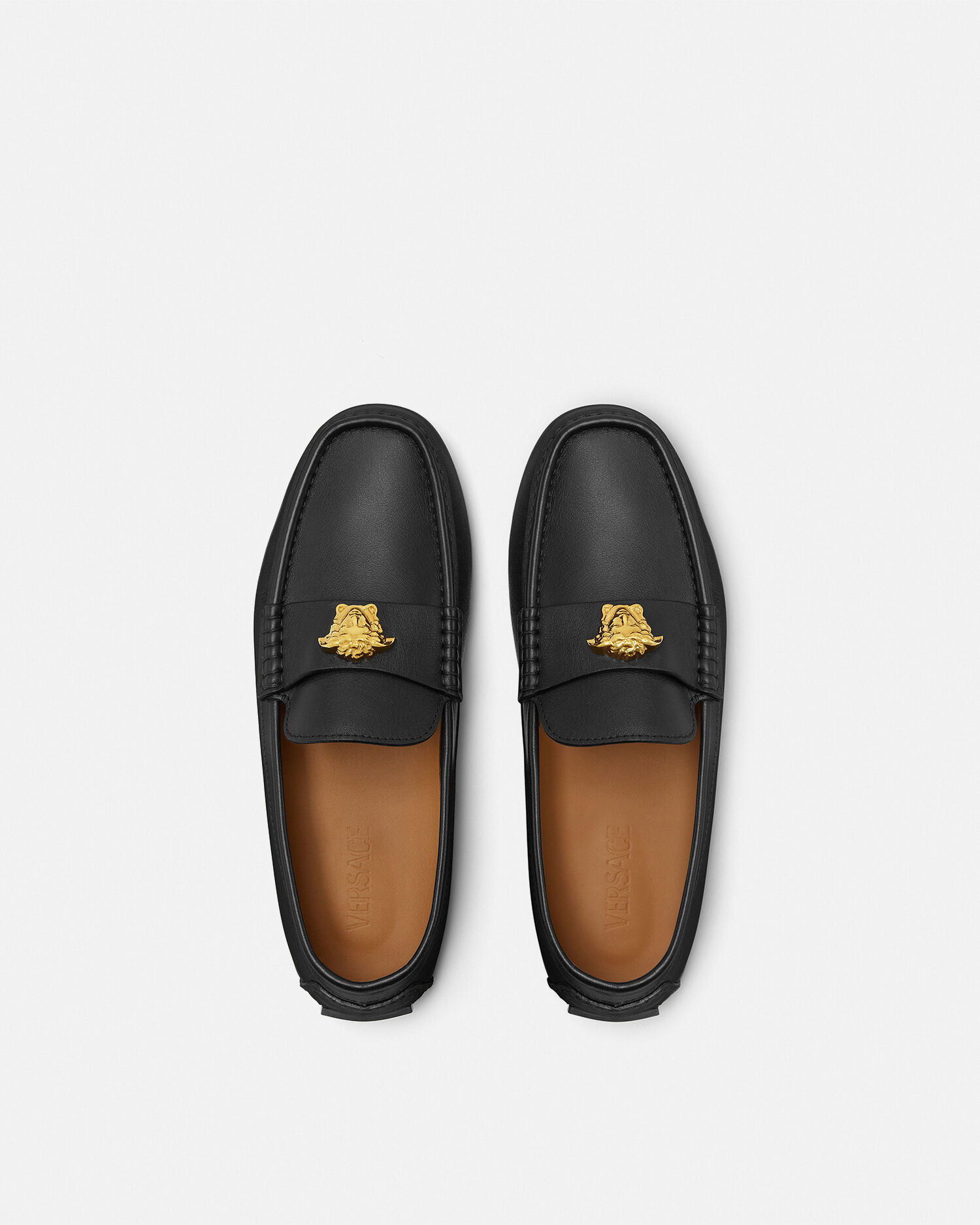La Medusa Leather Driver Shoes | VERSACE US
