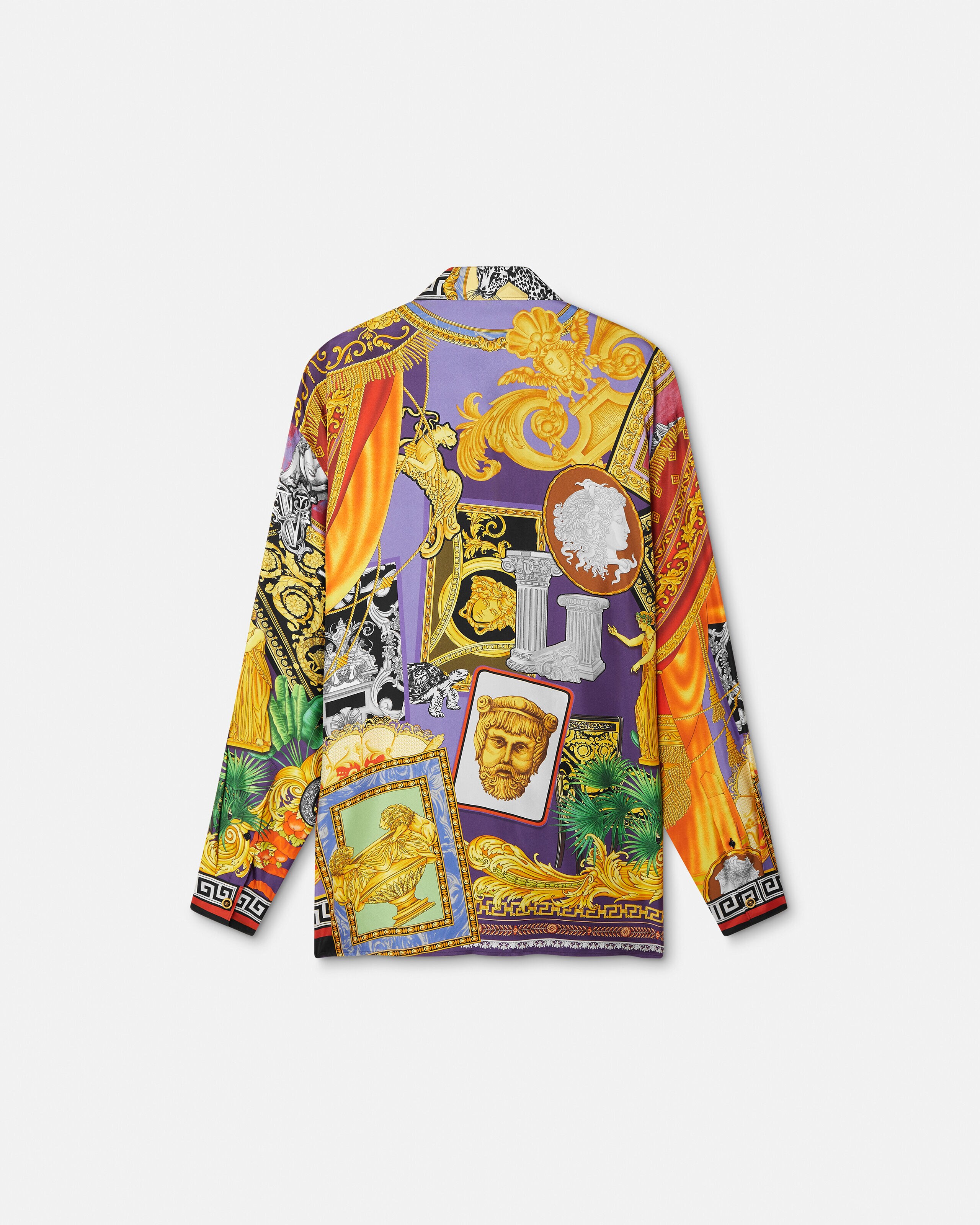 Printed Silk Twill Regular Shirt Print | VERSACE IN