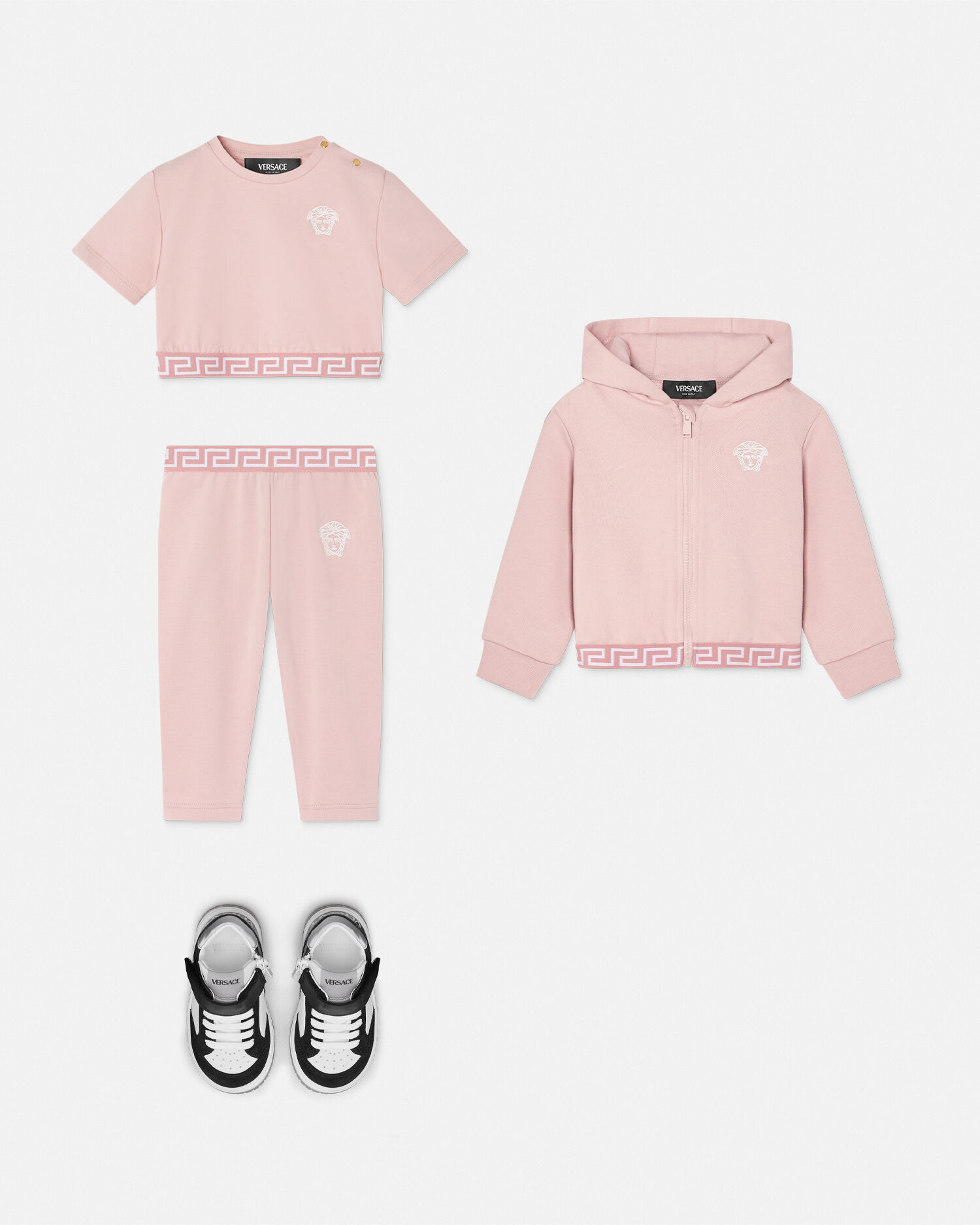 Greca Baby T Shirt Pink VERSACE UK