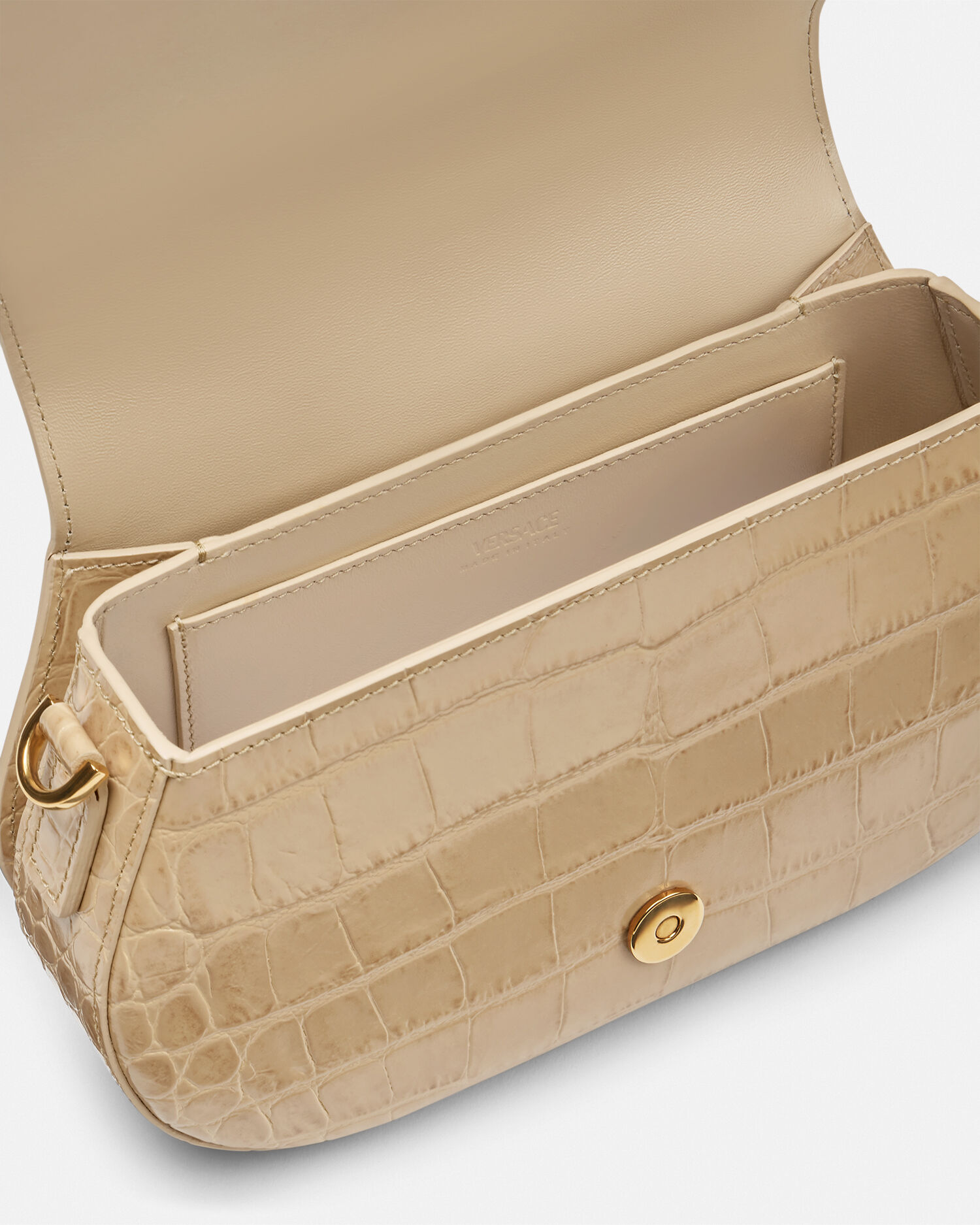 Croc Effect Greca Goddess Shoulder Bag