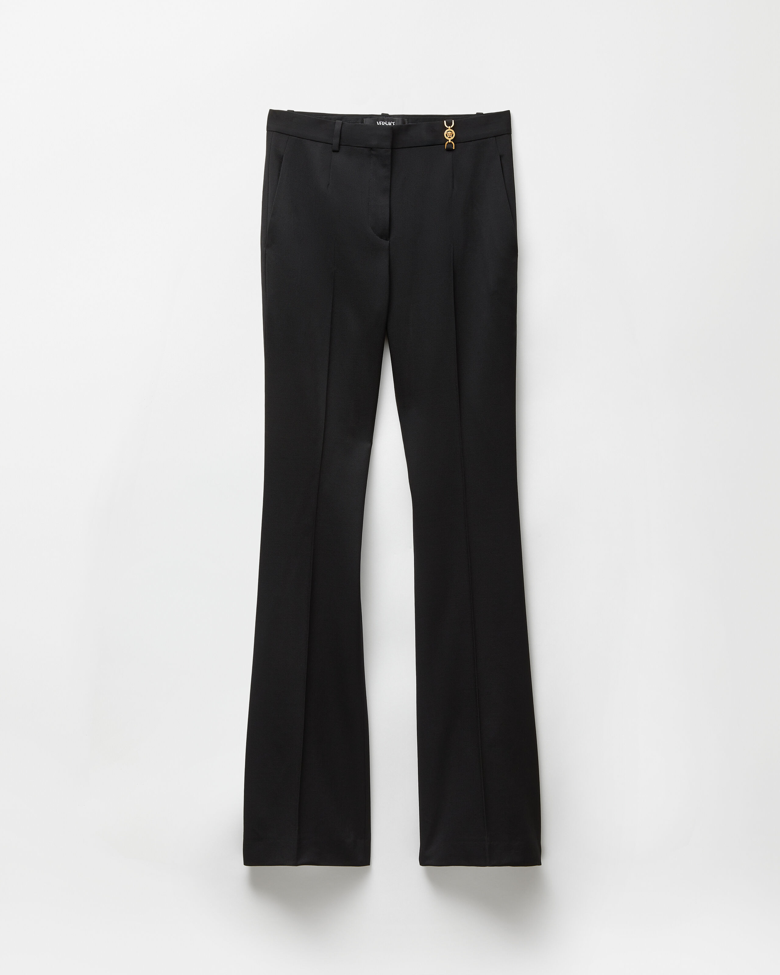 Wool-Blend Formal Pants Black | VERSACE US