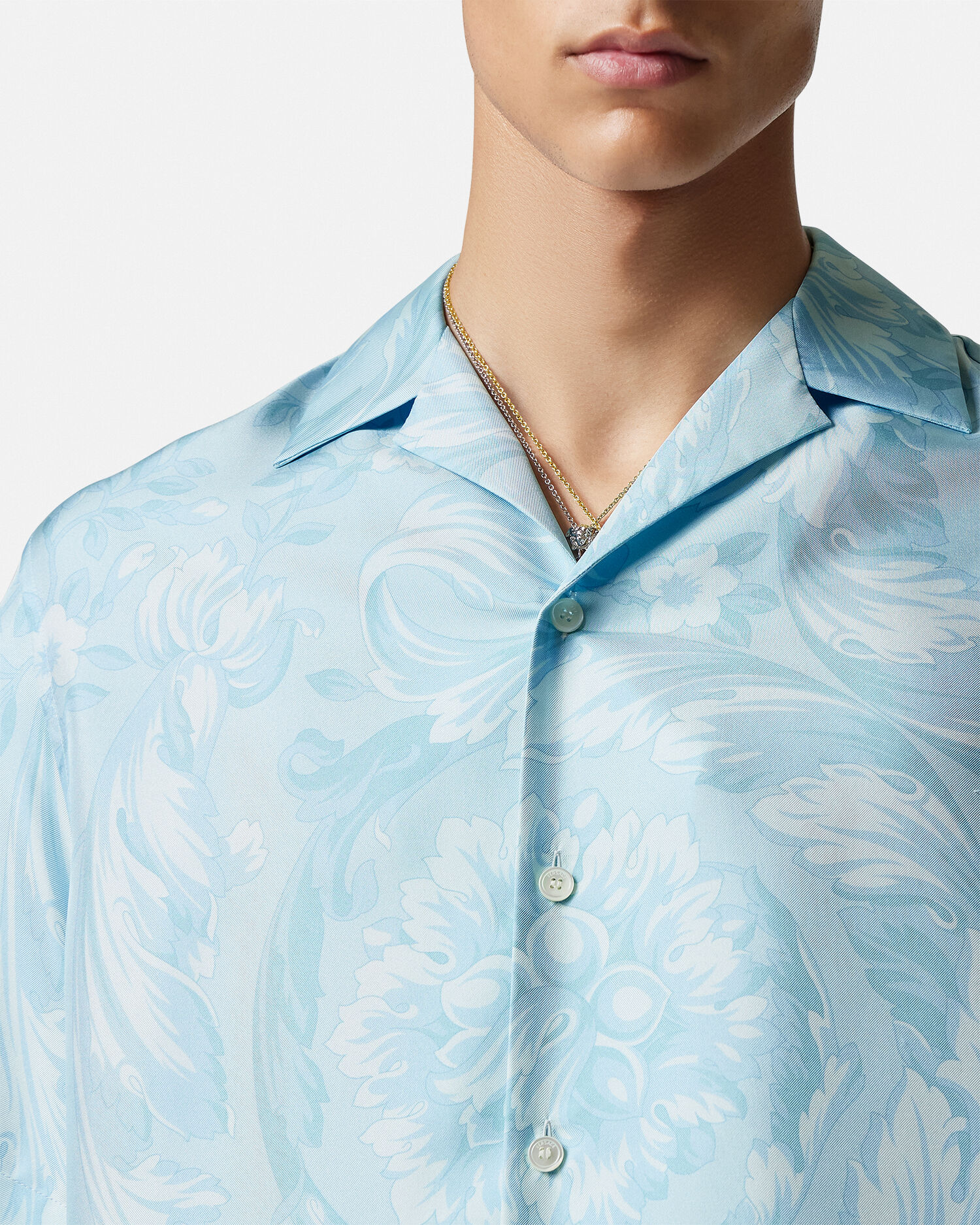 Versace silk hotsell floral barocco shirt