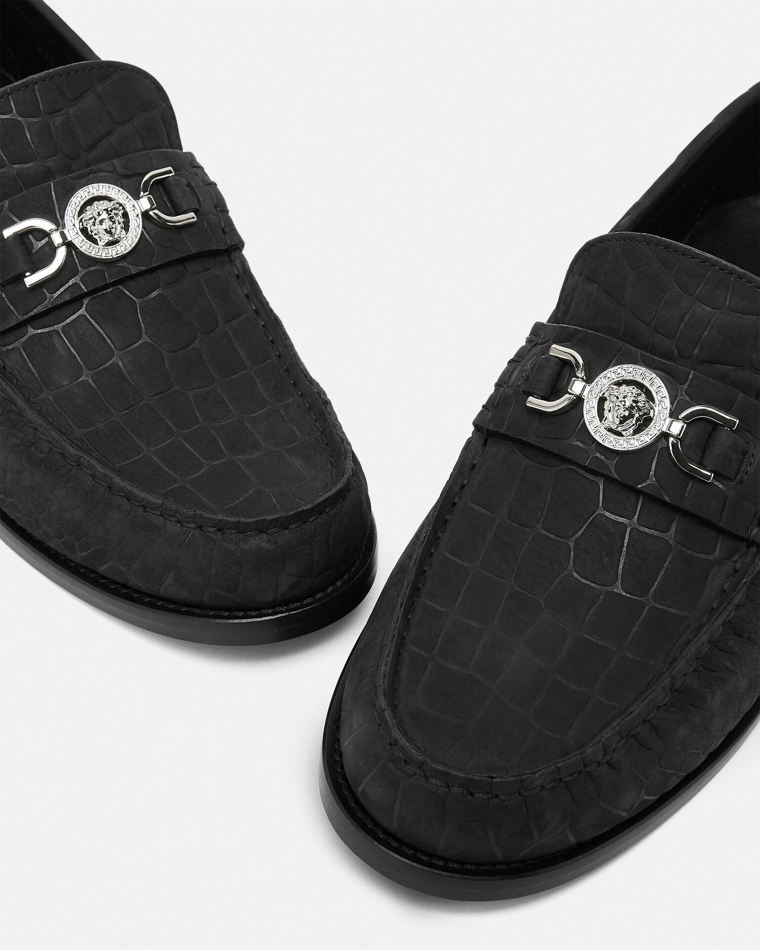 Versace suede loafers cheap