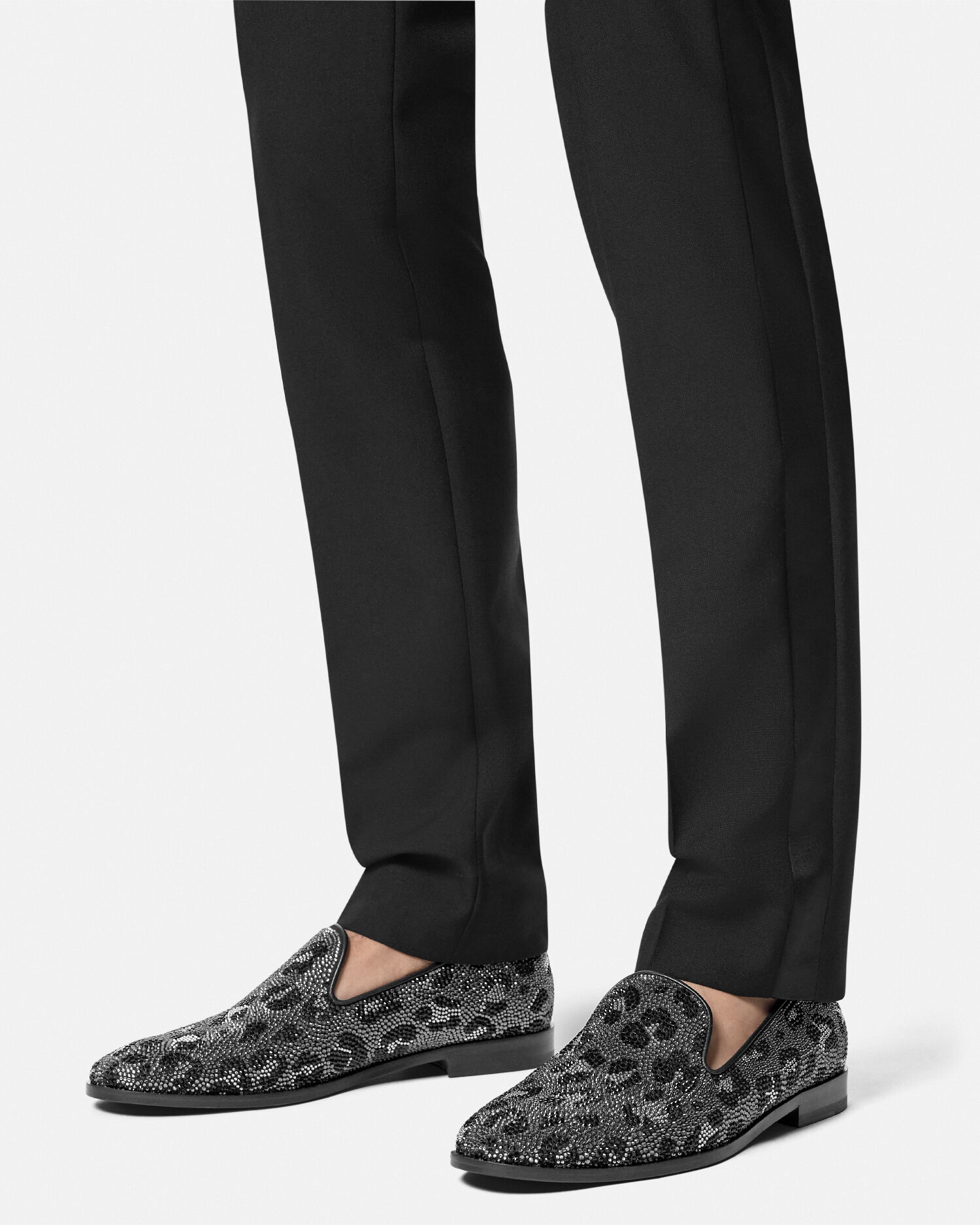 Crystal Leopard Medusa Slippers VERSACE