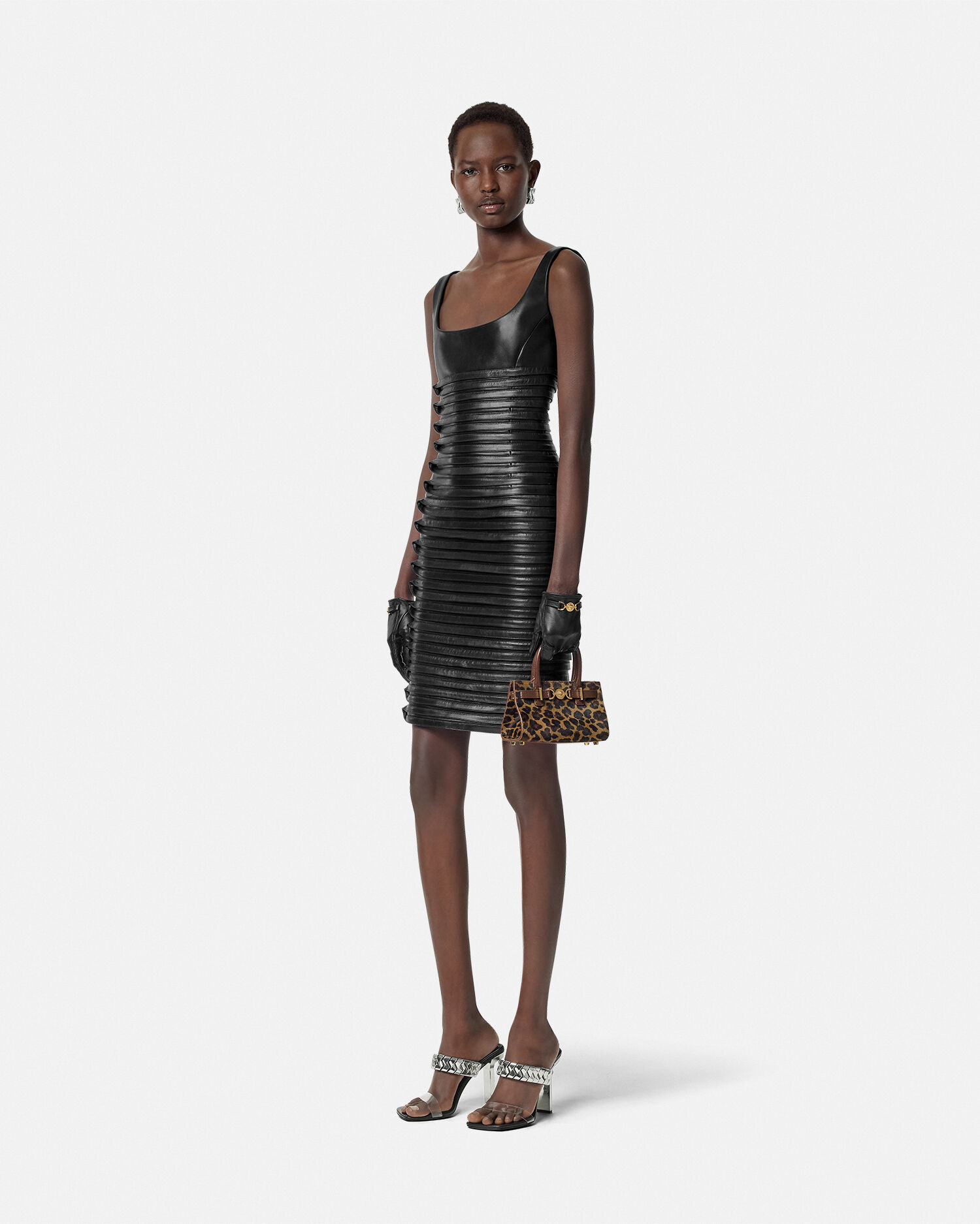 Versace leather dress new arrivals