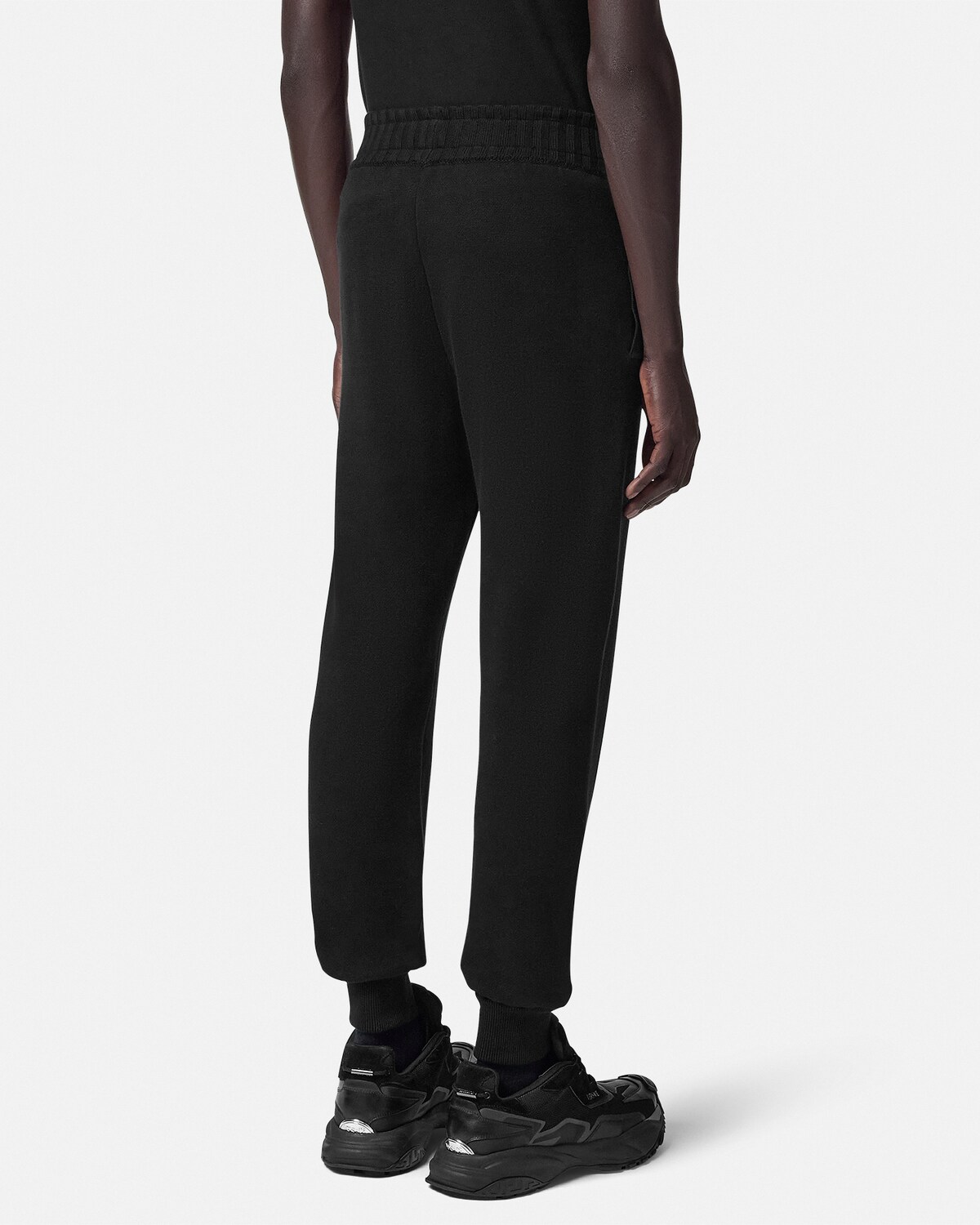 Cashmere-Cotton Knit Sweatpants Black 5
