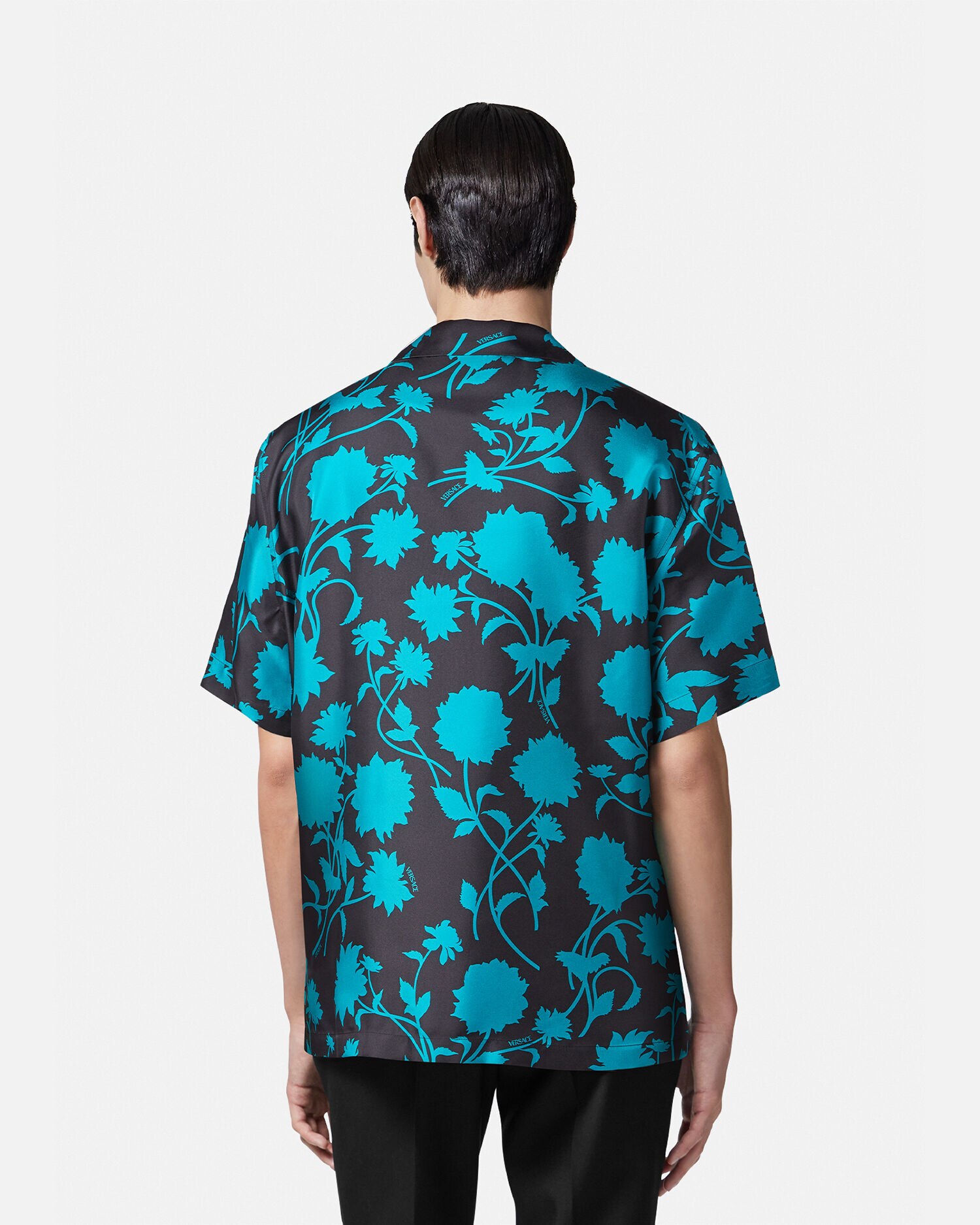 Versace Floral Silhouette Silk Shirt VERSACE