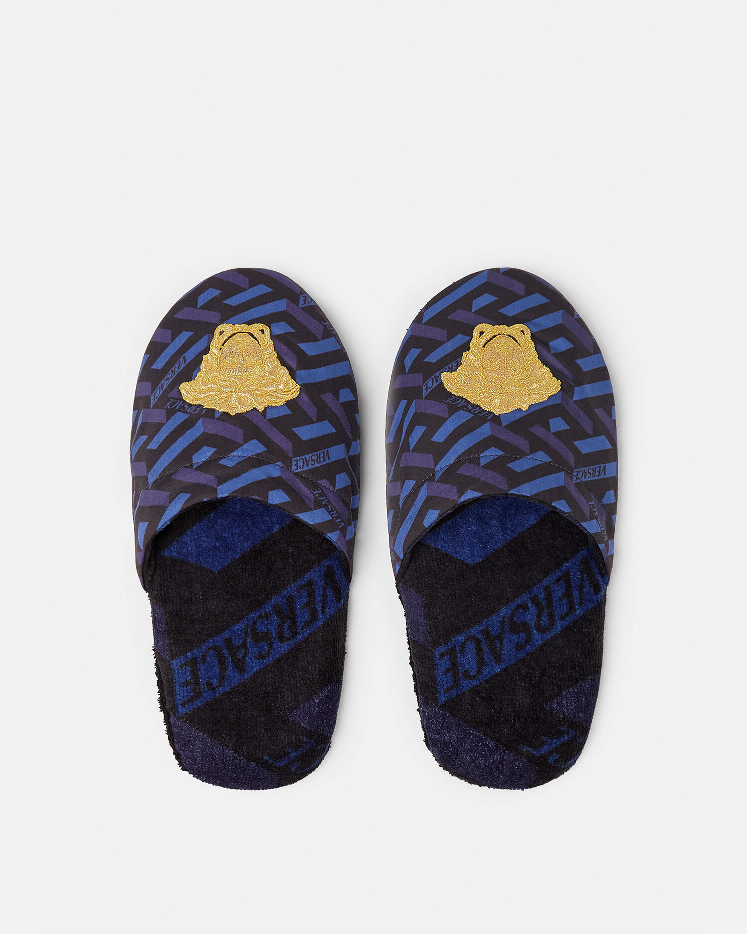 Embroidered La Greca Slippers