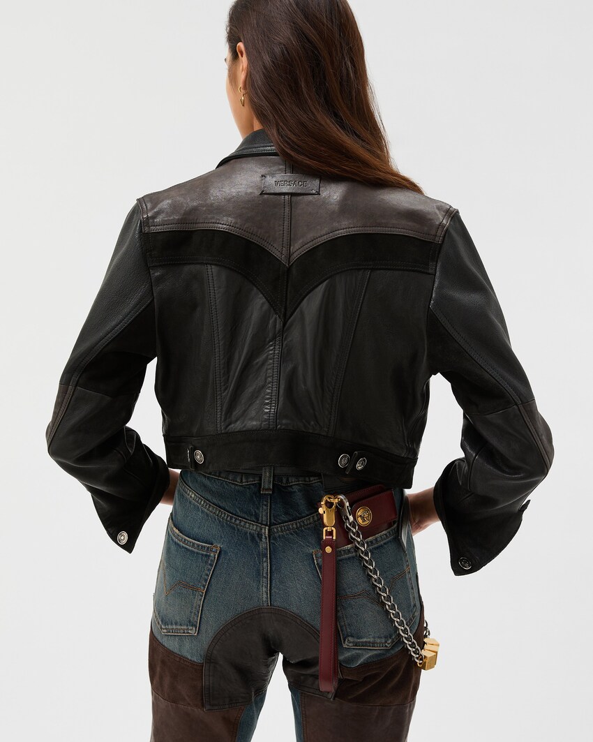 Leather Slim Blouson  Black 3