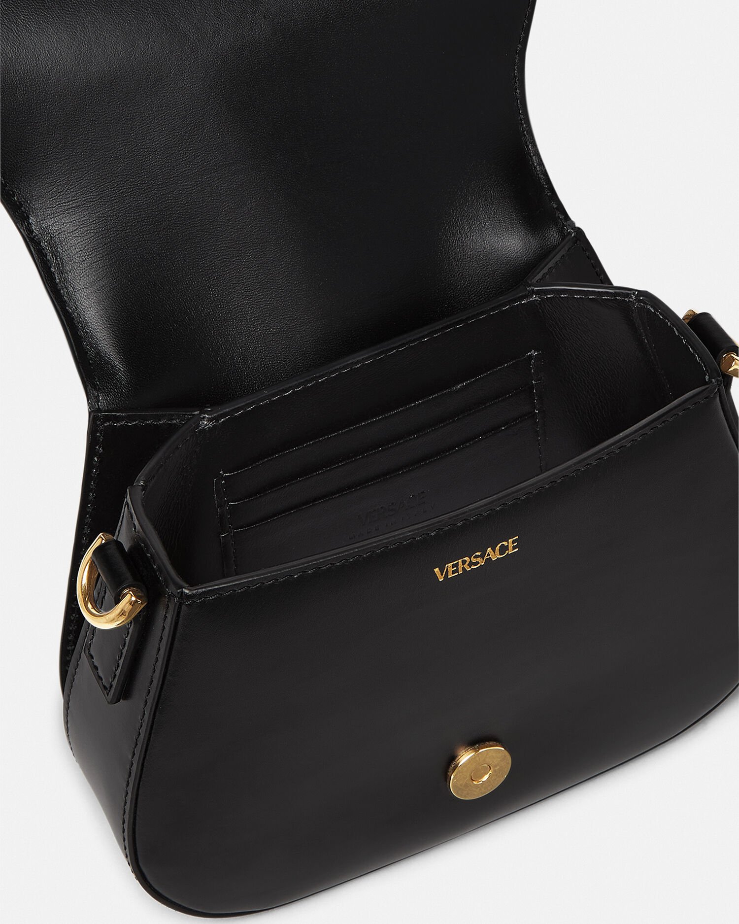 Versace black shoulder hot sale bag