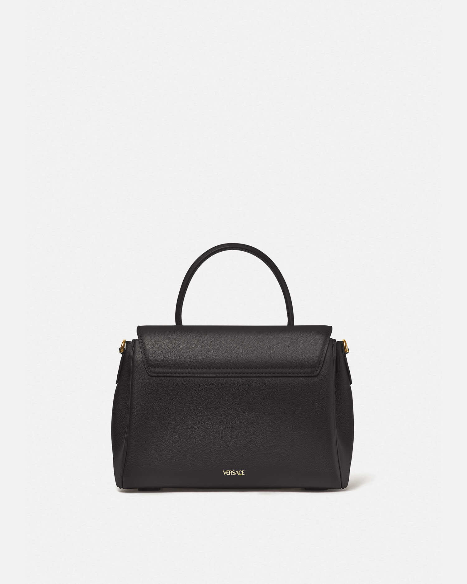 La Medusa Leather Top-Handle Black | VERSACE US
