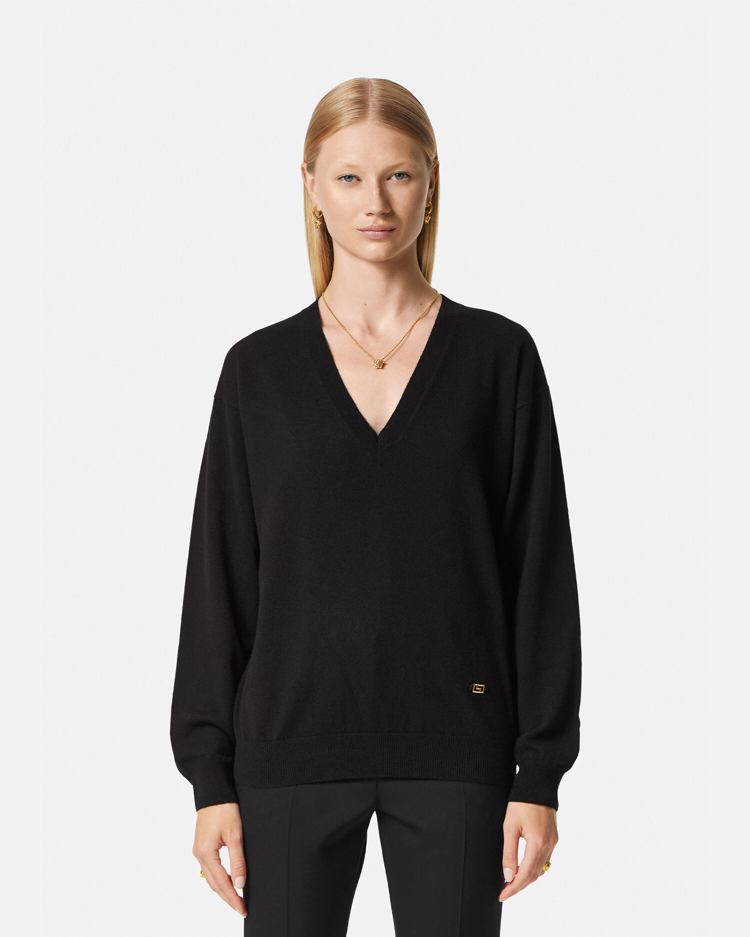 Versace v deals neck sweater