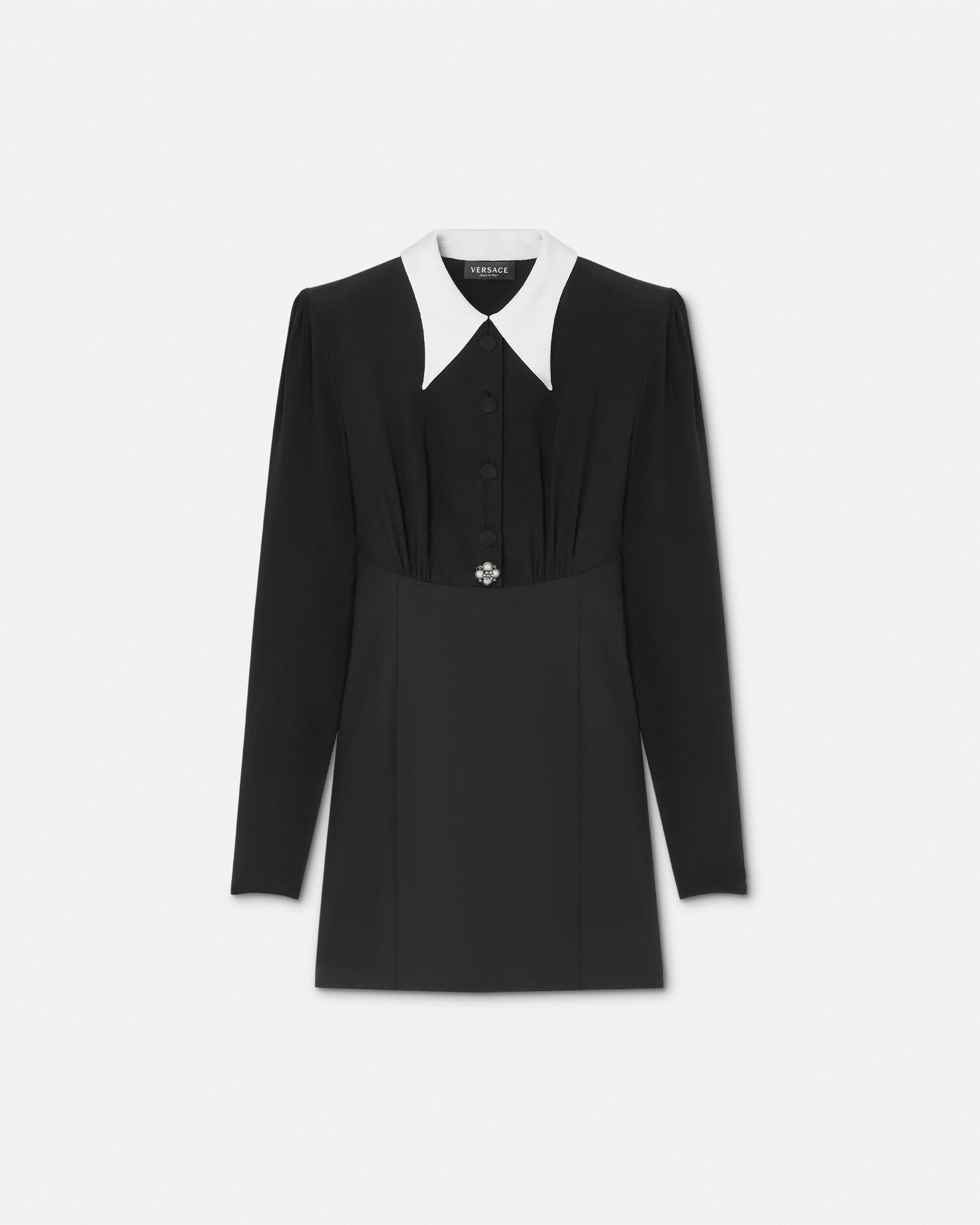 Black dress contrast collar cheap