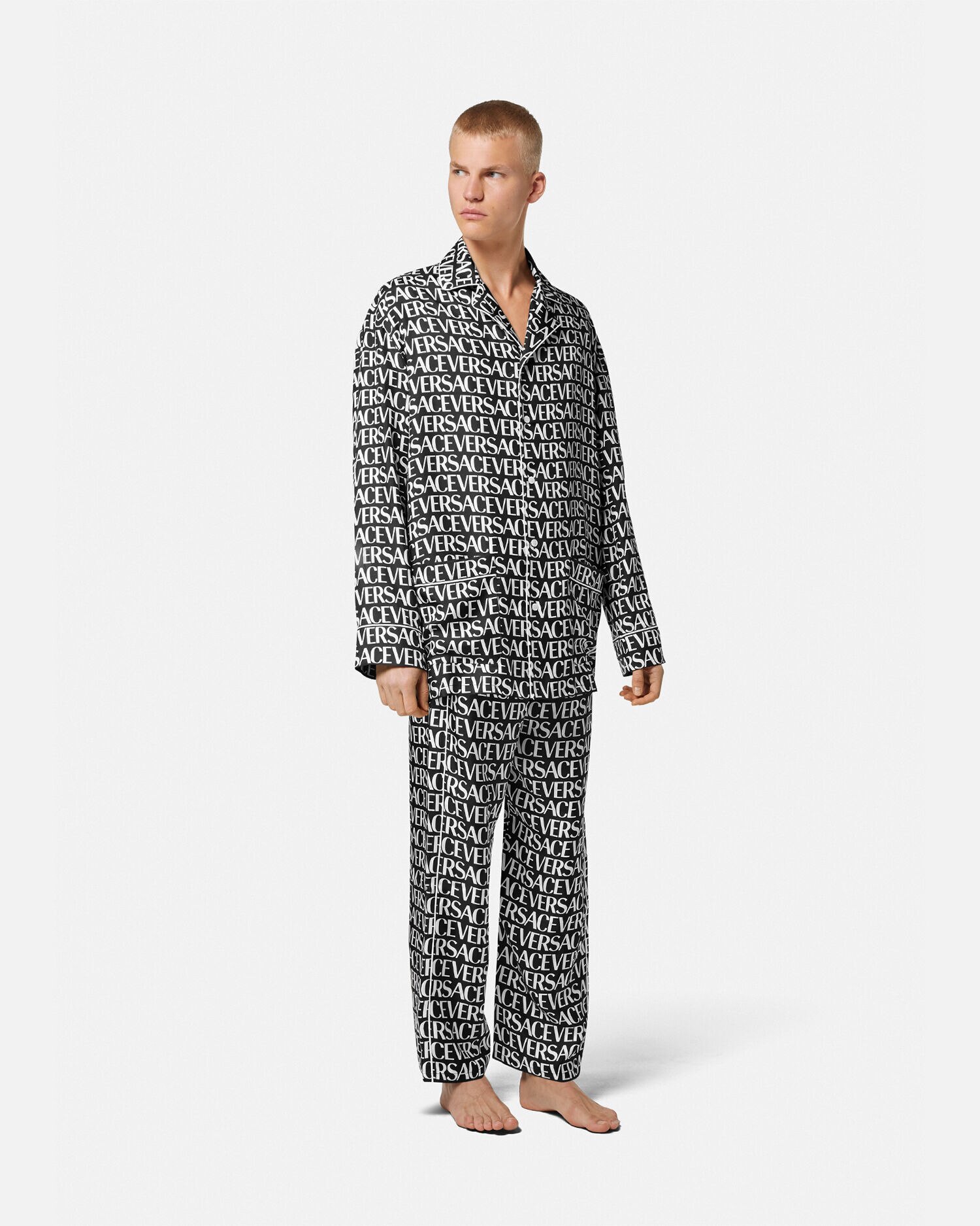 Versace Allover Pajama Top Black Versace US