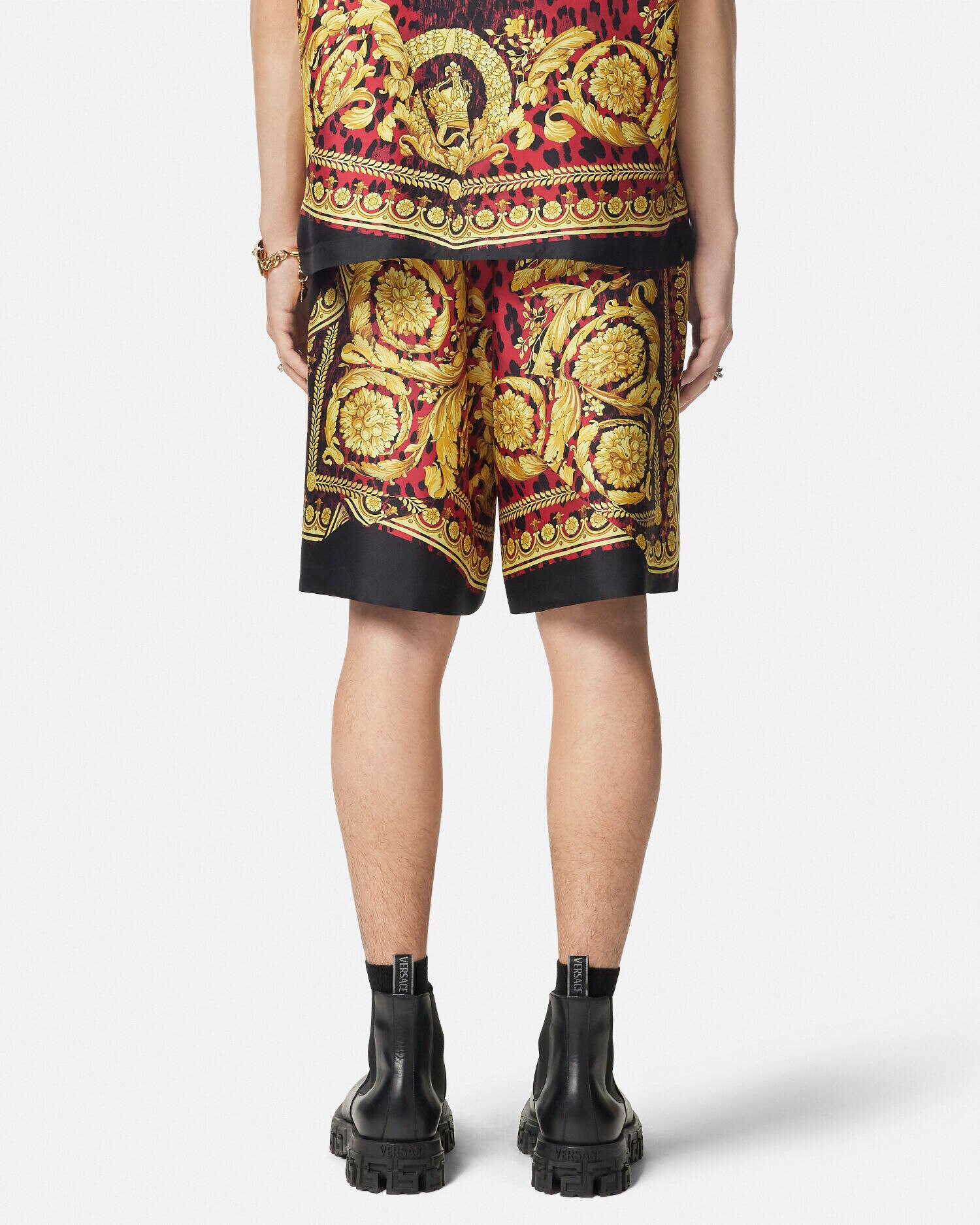 Wild Barocco Illusion Silk Shorts