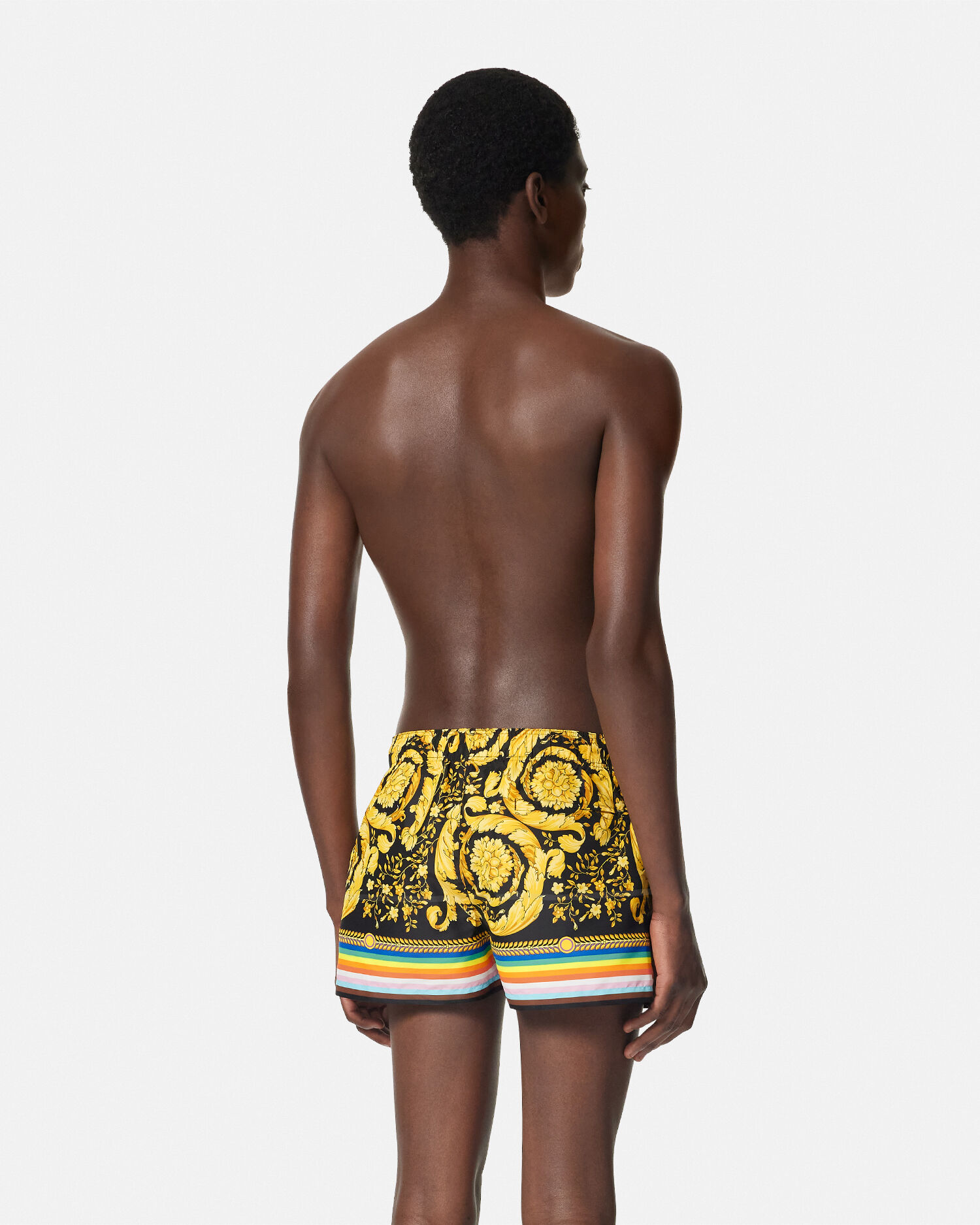 Pride Barocco Swim Shorts Black Print VERSACE