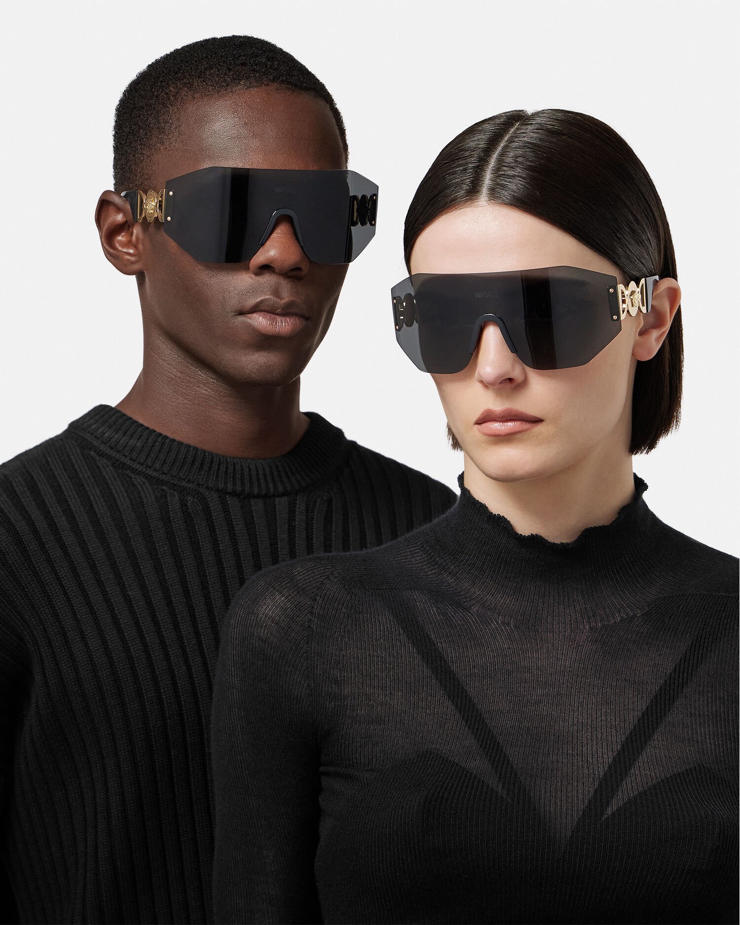 Occhiali da sole a mascherina Medusa 95 Nero VERSACE IT
