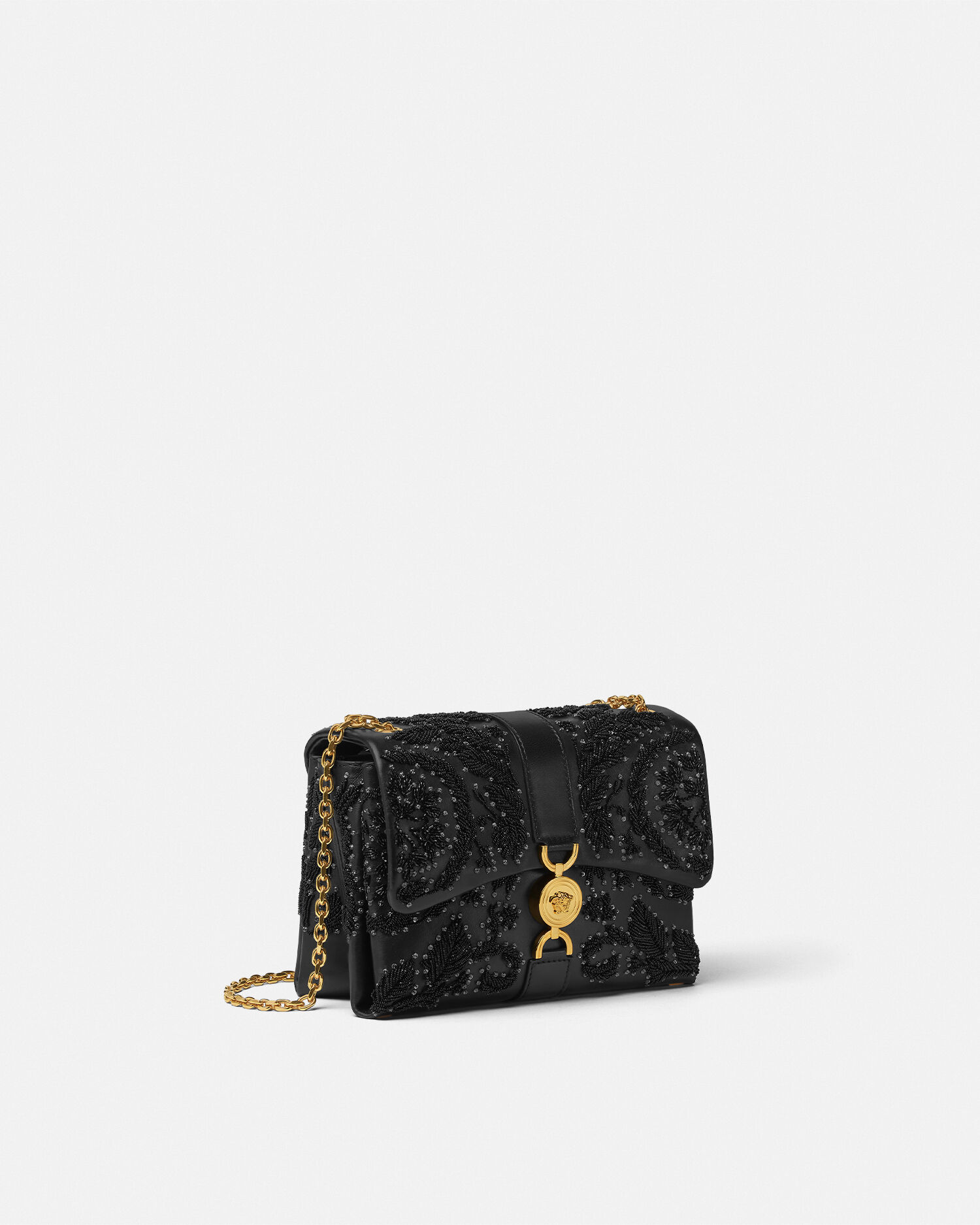 Kleio Embroidered Nappa Shoulder Bag