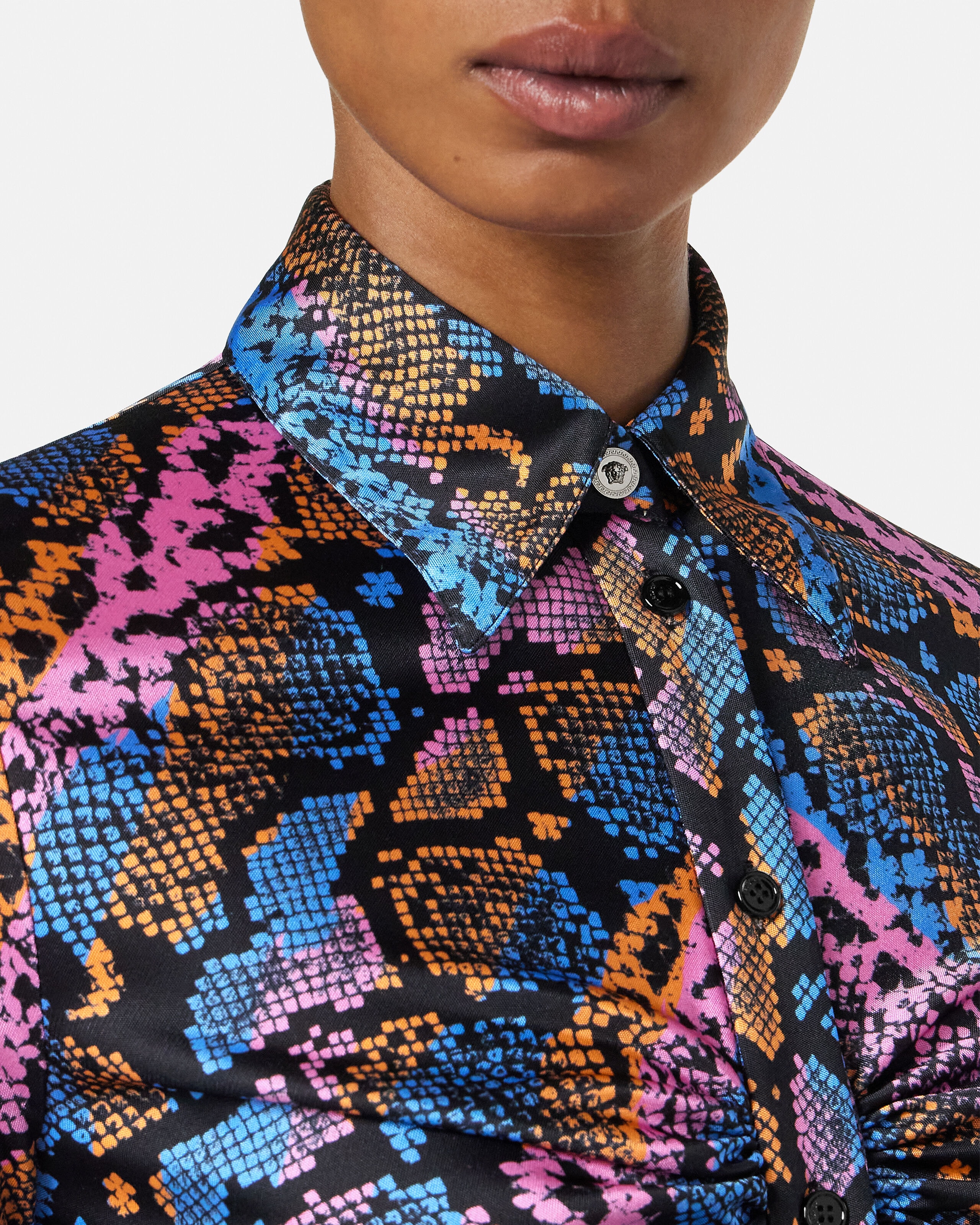 Printed Viscose-Jersey Shirt Multicolor | VERSACE