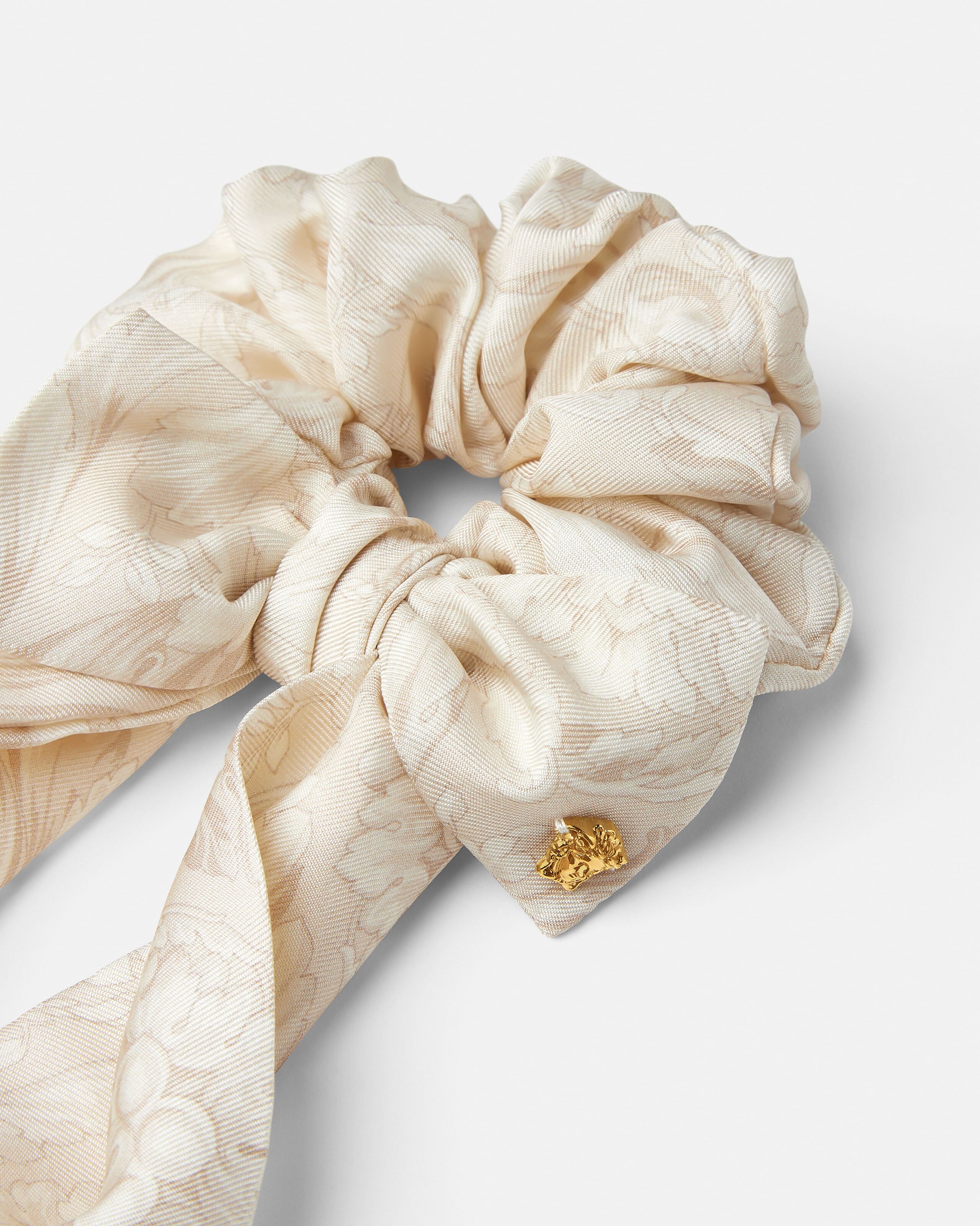 Kids Printed Twill Scarf Tie Scrunchie
