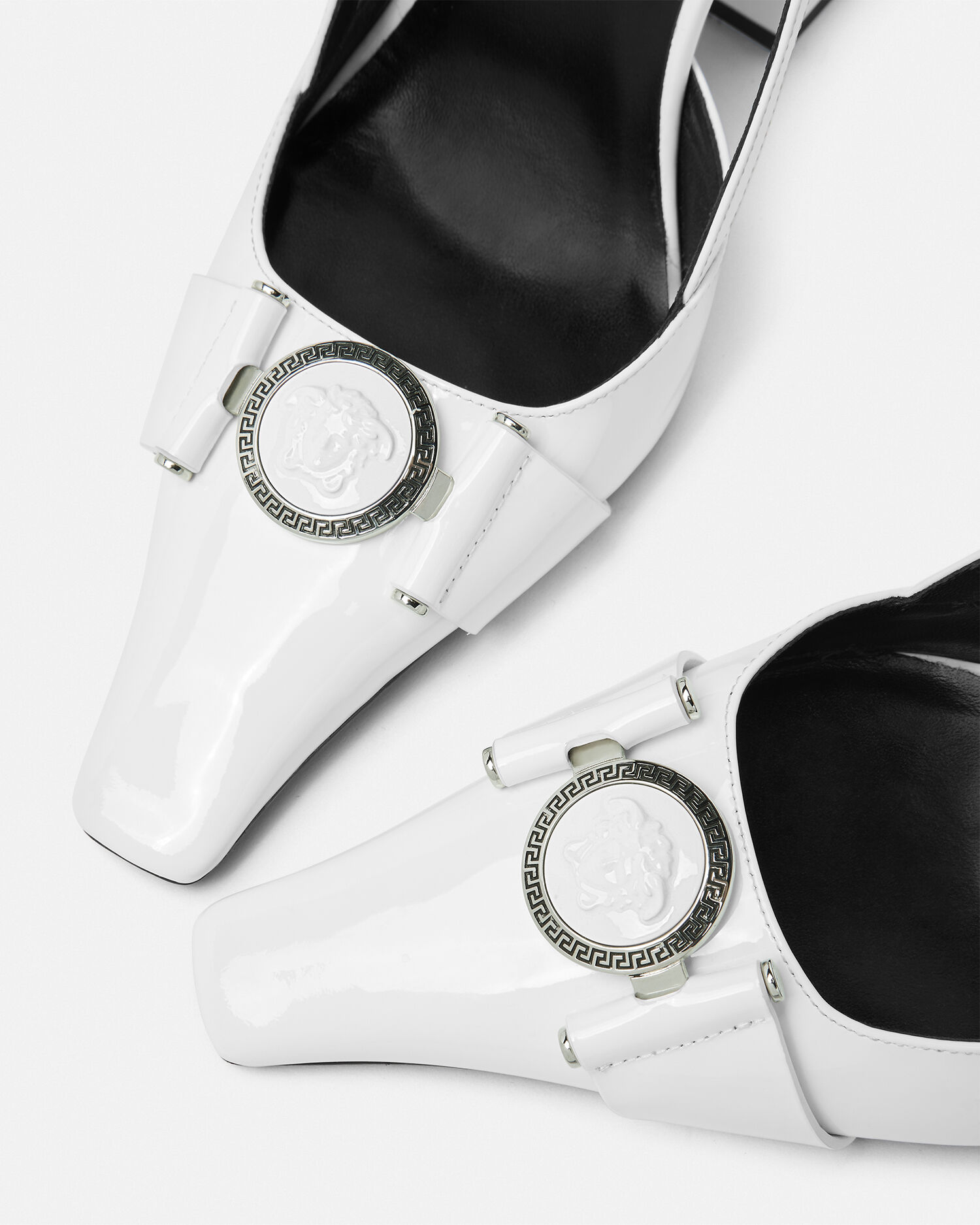 Versace white sale pumps