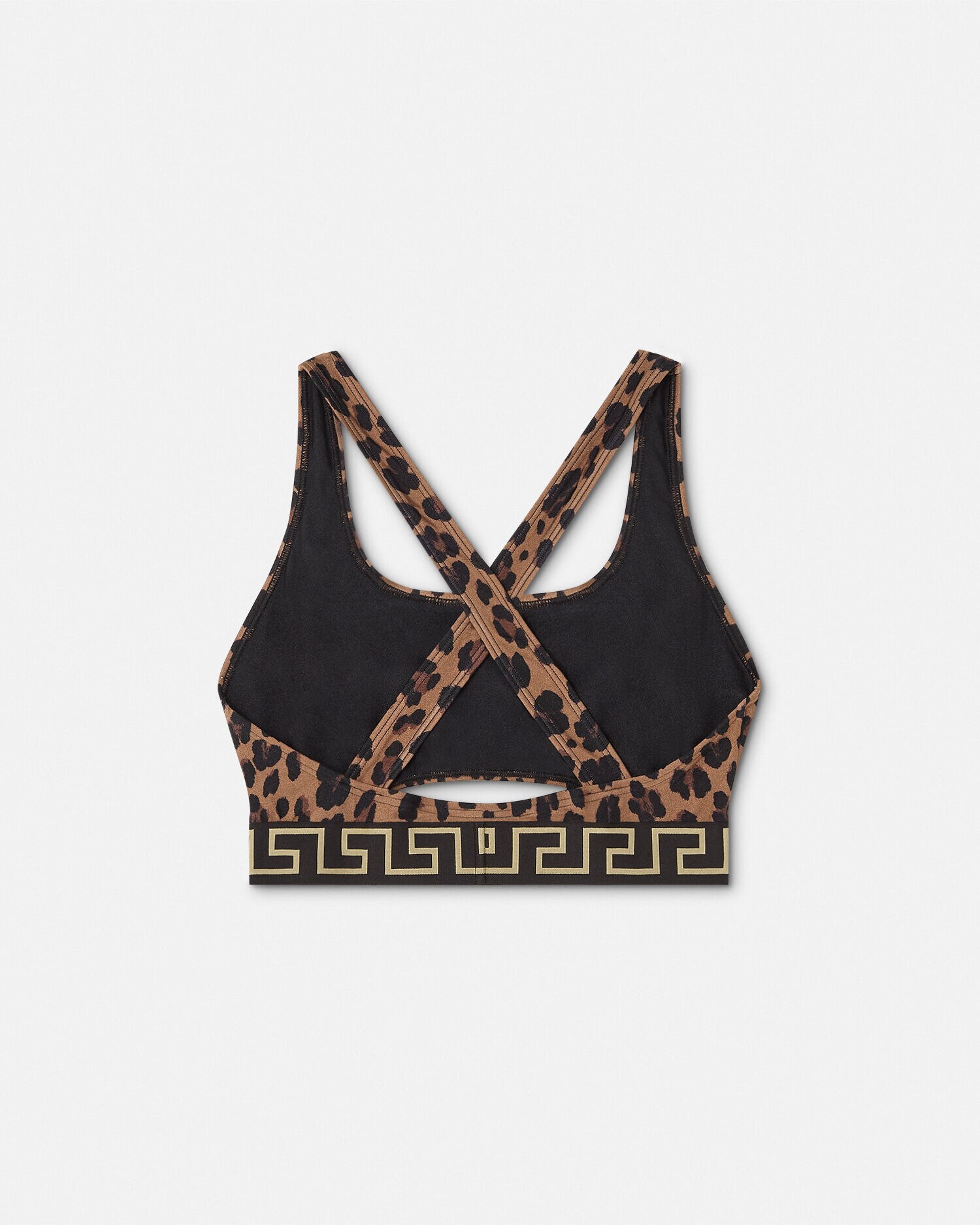 Leopard Greca Border Bikini Top