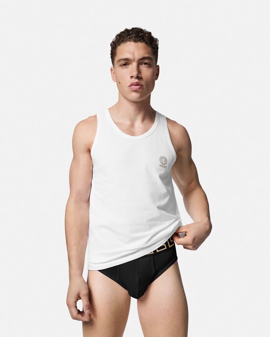 Versace Lot de 3&nbsp;slips de bain en jersey de coton noir 2