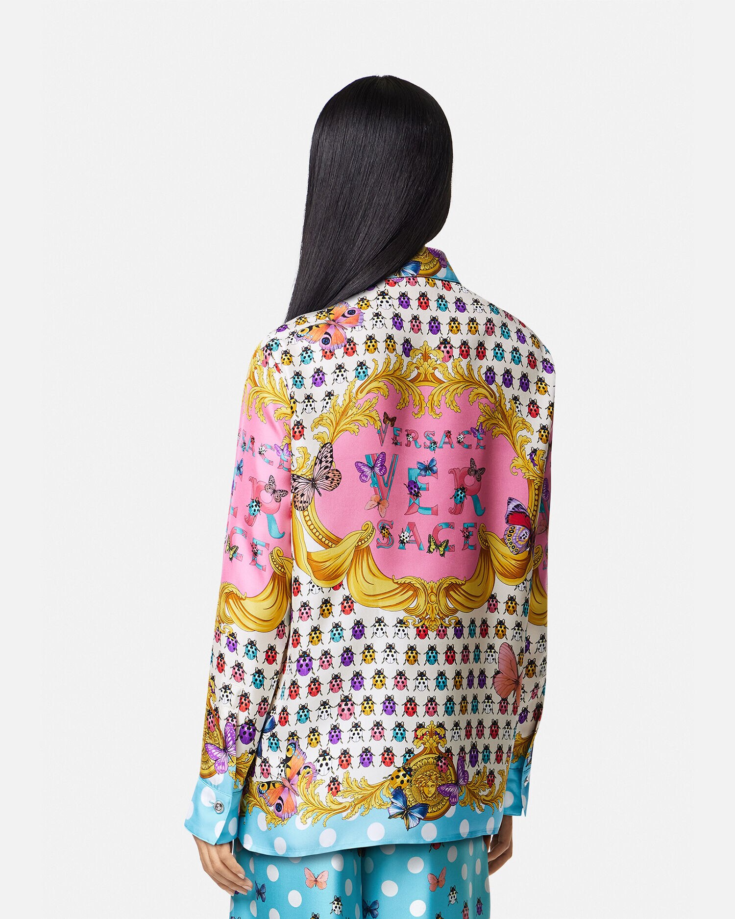 Versace butterfly cheap silk shirt