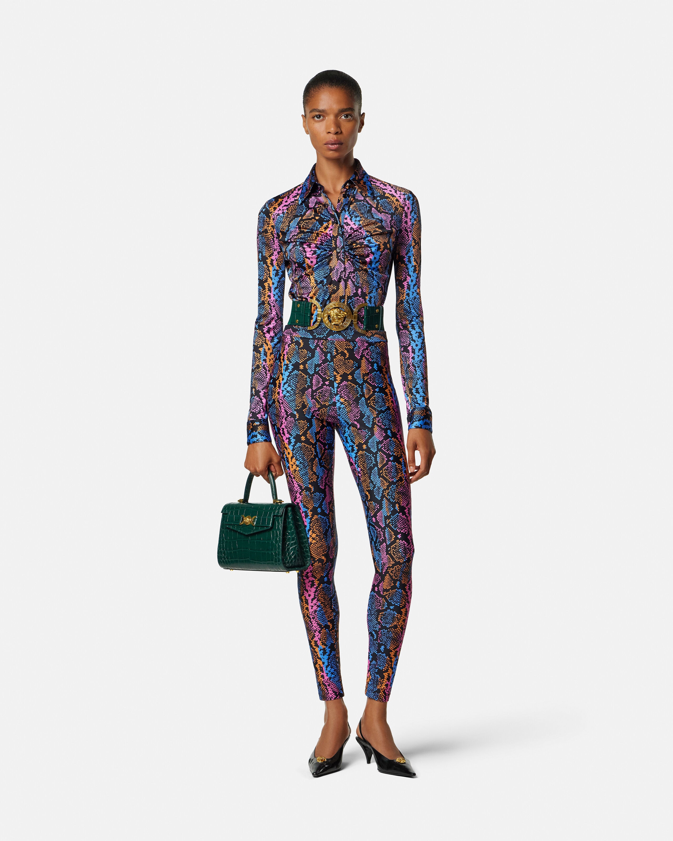 ★Gianni Versace★総柄レギンス スパッツ マルチカラー サイズ38 Printed Leggings Multicolor | VERSACE US