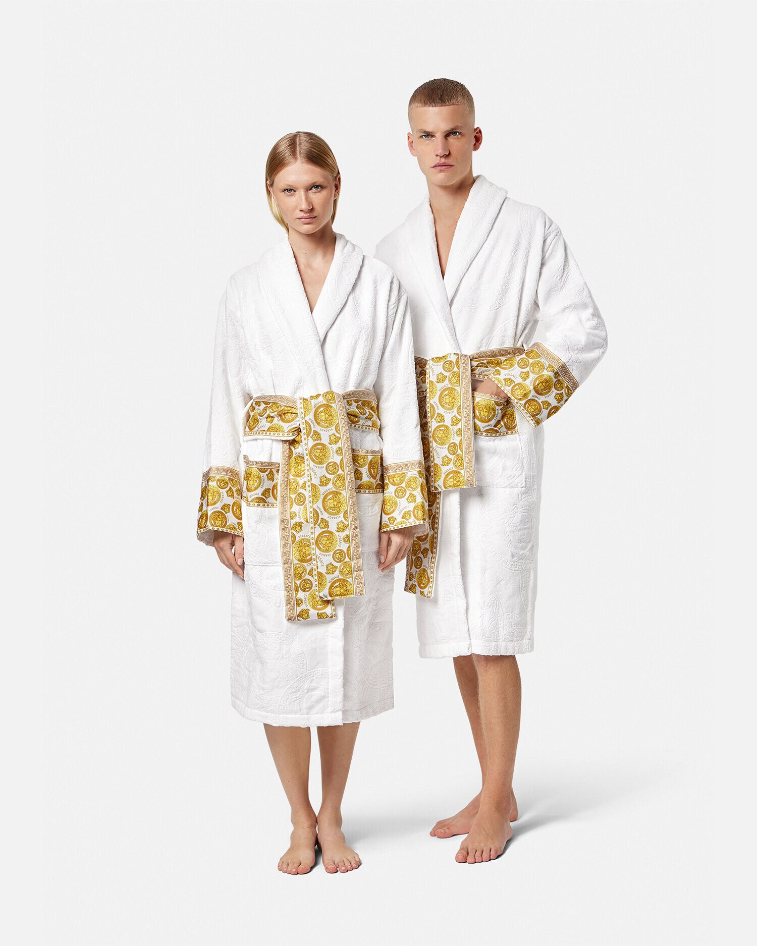 Medusa Amplified Bathrobe White Versace US
