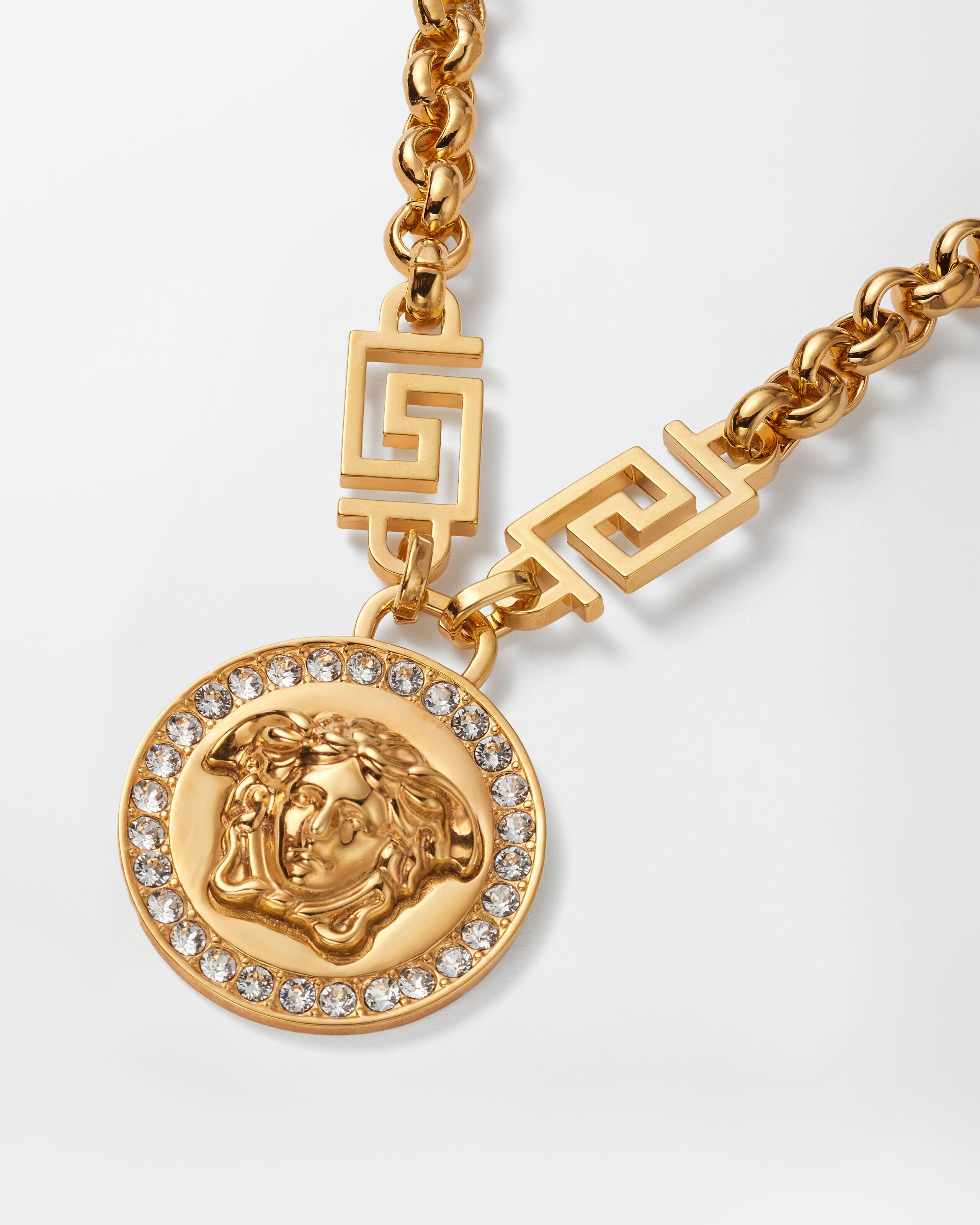 La Medusa Crystal Necklace Gold | VERSACE US