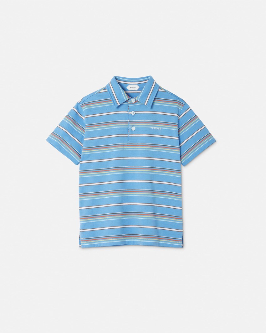 Polo en jersey de coton &agrave; rayures et logo Kids