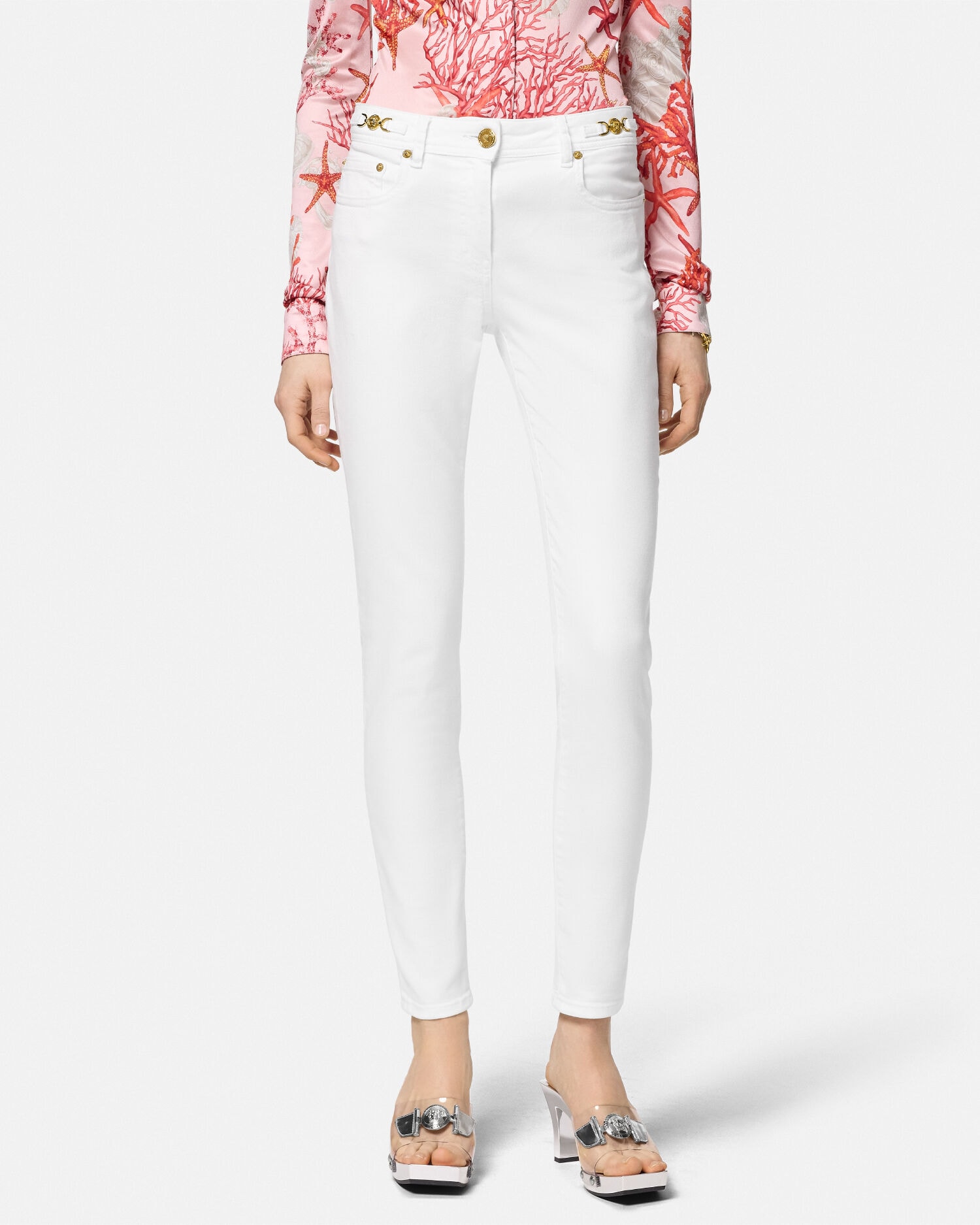 Skinny Jeans White | VERSACE