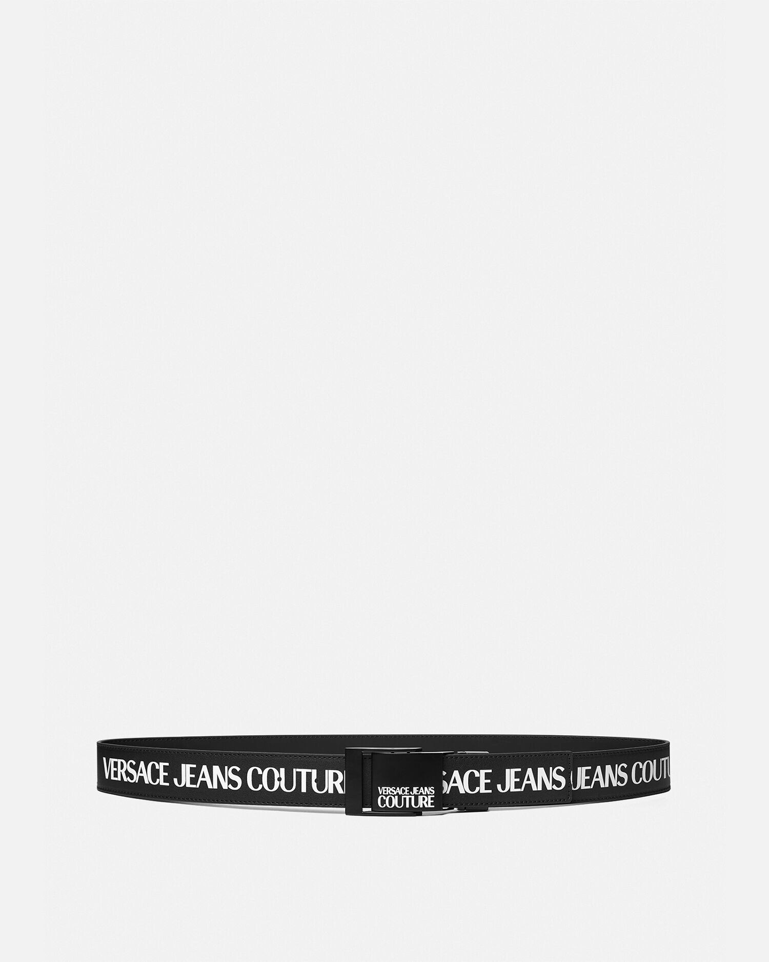 Reversible Logo Belt Black Print VERSACE