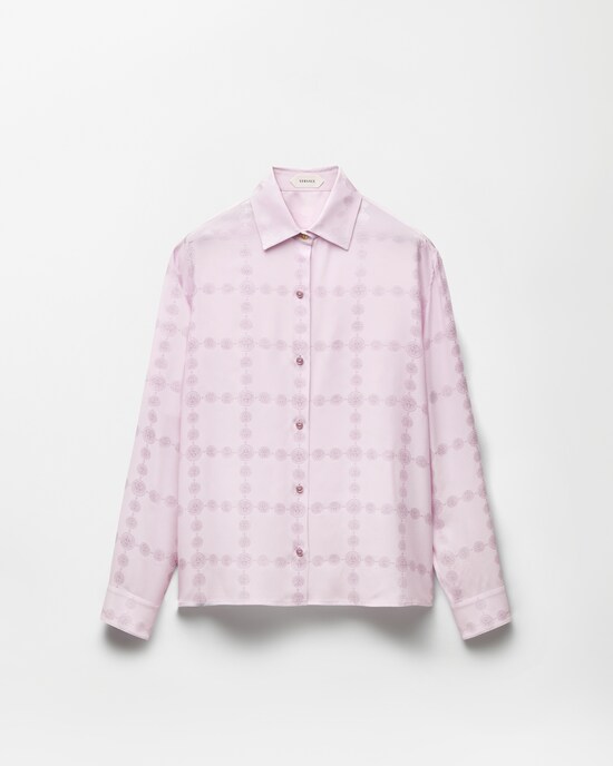 Jacquard Silk Cr&ecirc;pe Satin Shirt Lilac 1