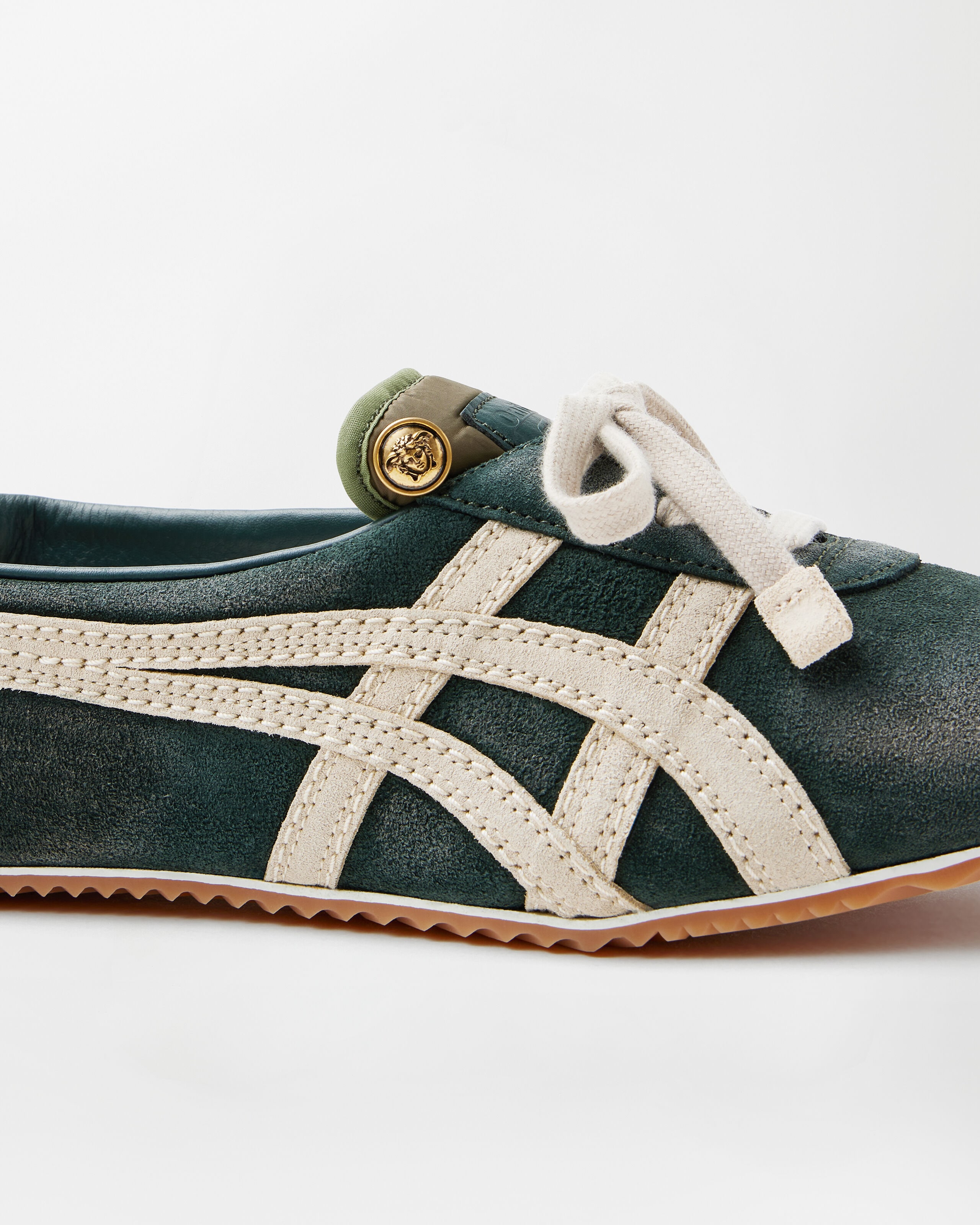 TAI-CHI Sakura Suede Sneakers Green | VERSACE US