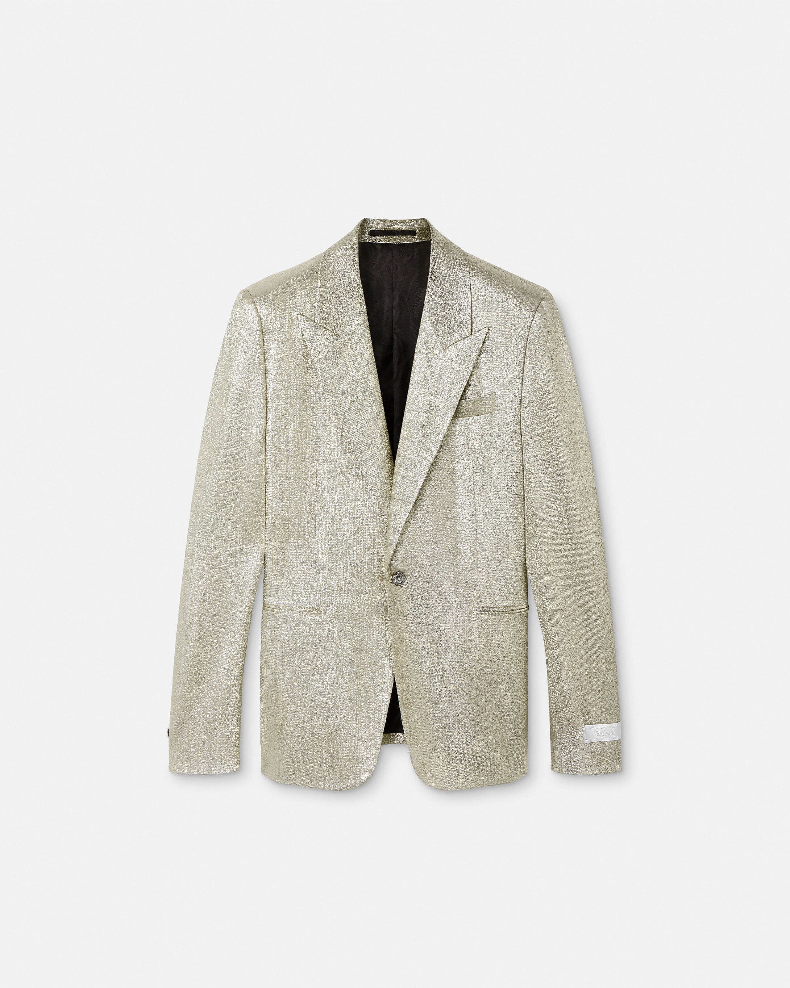 G.versaceジオメトリック柄 シルクリネン　ジャケット　54 Viscose-Lurex Evening Jacket Gold | VERSACE US