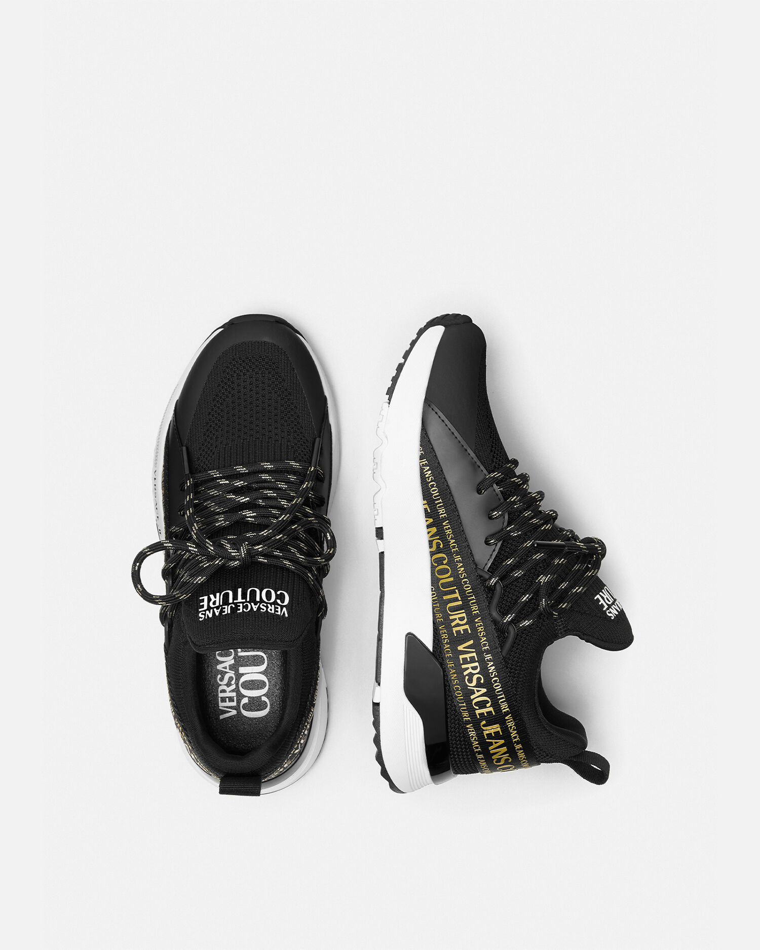 Versace jeans shop logo trainers black