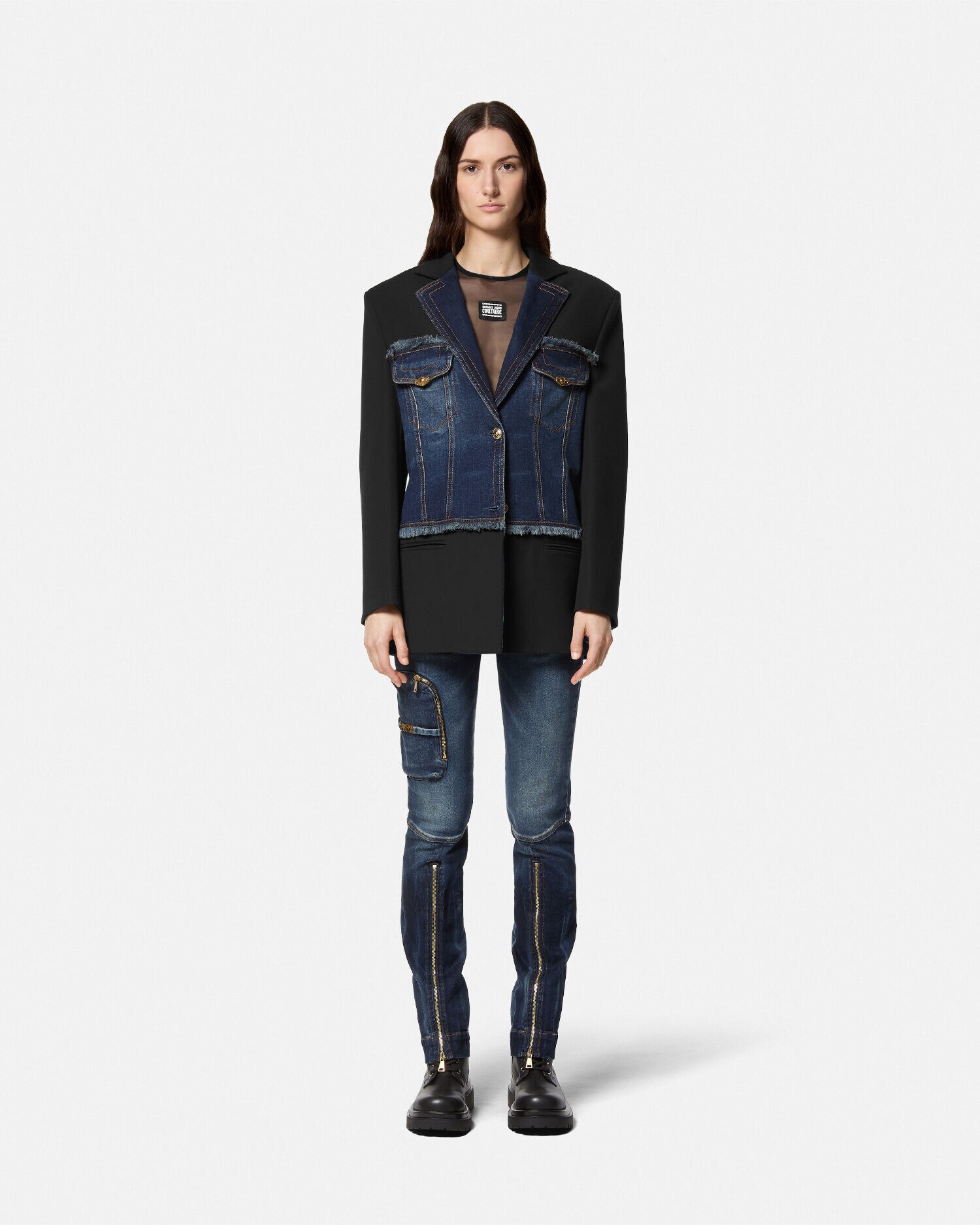 Panelled Denim Blazer | VERSACE